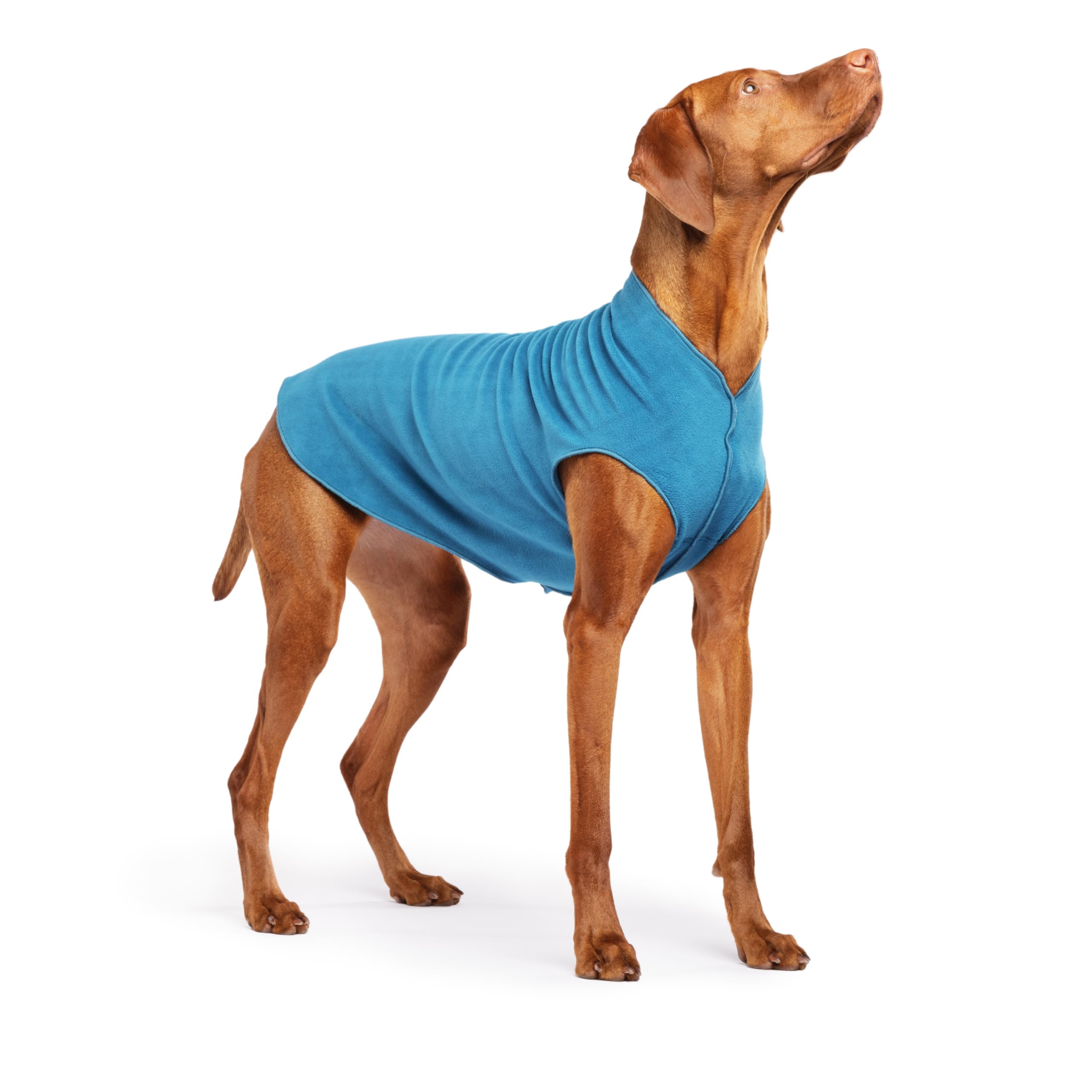 Gold Paw Stretch Fleece Dog Coat – Soft, Warm Dog Clothes, Stretchy Pet Sweater – Machine Washable, Eco Friendly – All Season, Marine Blue, Size 20 — image 1
