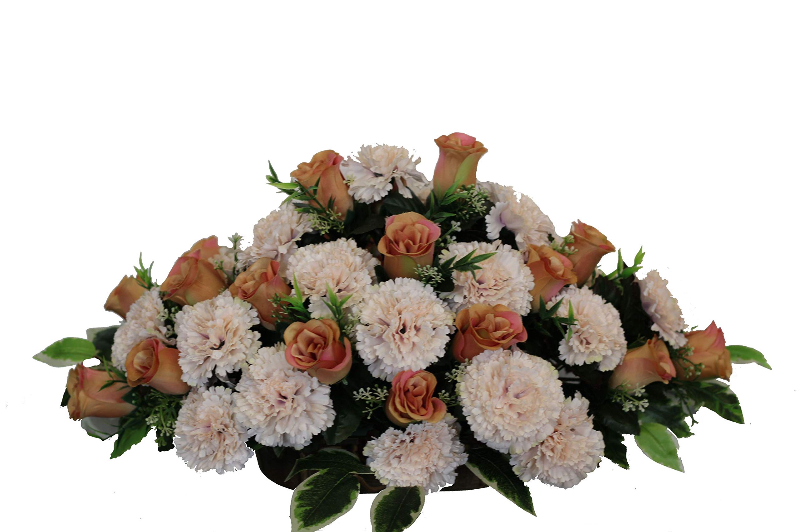 DRW Centro Flores Cementerio Sepultura Santos Tonos Rosas y Verdes 60x40x28 cm