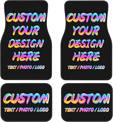 Tapetes personalizados para automóvil, 4 piezas, personalizables, para añadir tu nombre, foto, logotipo, texto, automóvil con diseño de ajuste