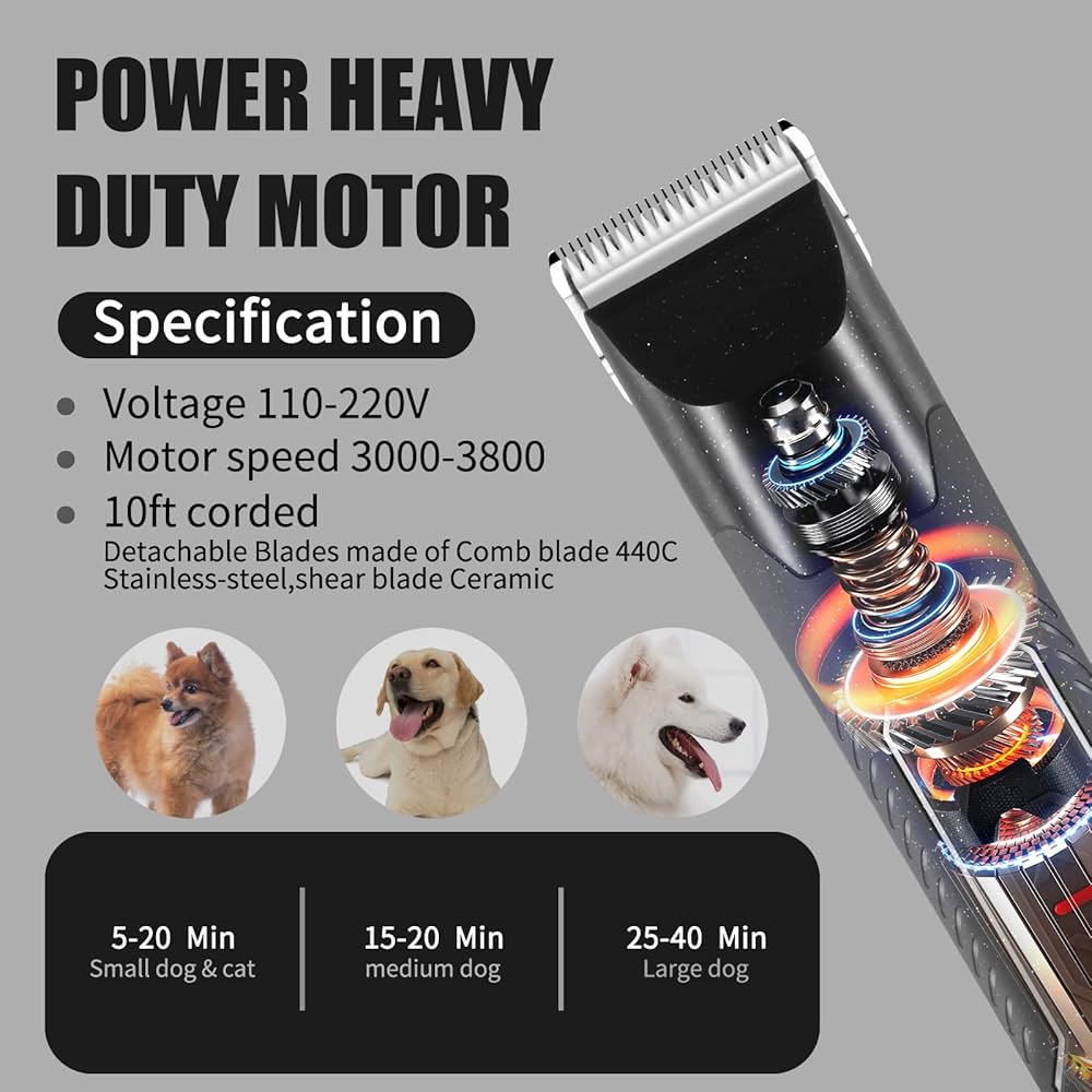 Amazon.com: Dog Grooming Clippers, Professional Dog Clipper