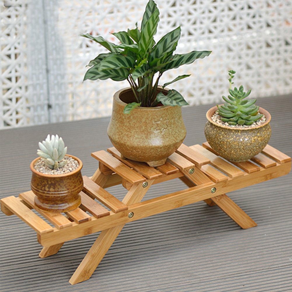 Scaffale per Piante Scaffale for Fiori Pavimento in Legno massello Supporto for Pieghevole Multistrato Balcone Soggiorno Ufficio Portavasi for succulenti per Patio