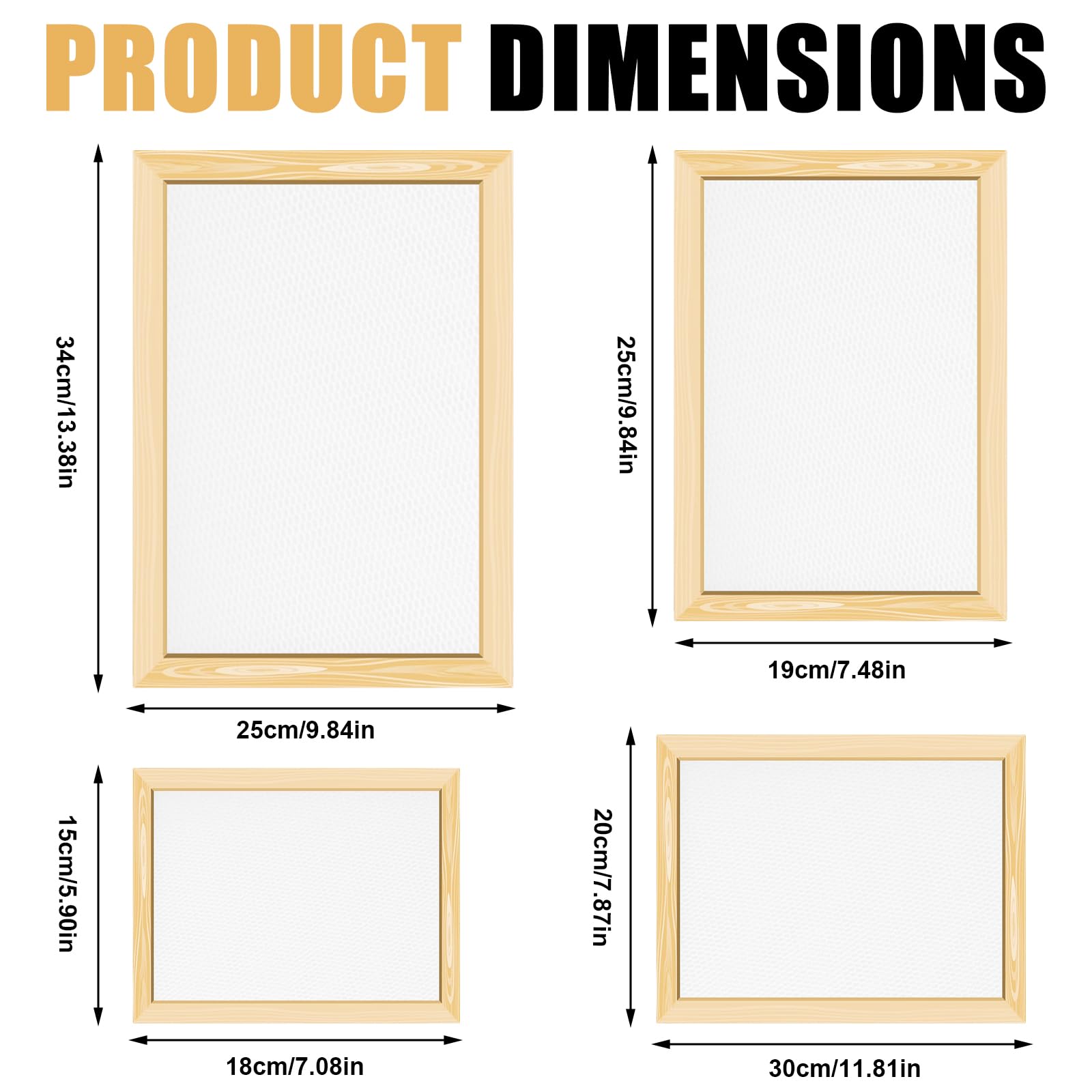 Cornice per la produzione di carta, in 4 misure, per la produzione di carta, per la produzione di carta, per la produzione di carta fai da te, teenager insegnamento della carta
