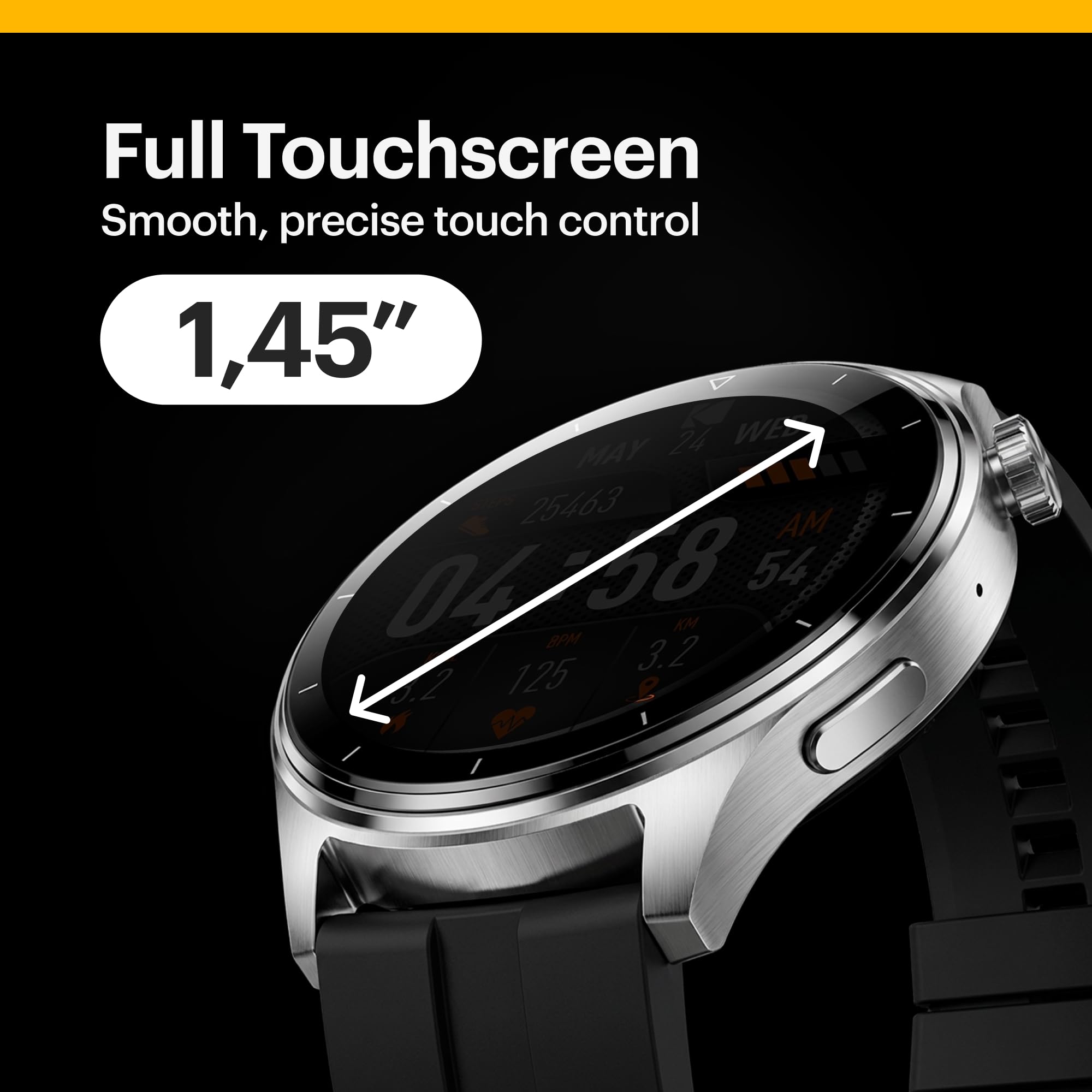 Kodak SW-7202 - Reloj Inteligente - Pantalla HD de 37 mm - Llamadas Bluetooth y Asistente de Voz - SpO2, frecuencia cardíaca, estrés, más de 100 Deportes, GPS - Duración de la batería 5 días - Carga