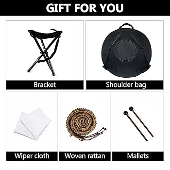 Amazon | ハンドパンドラム スチールハンドパン、9/10/12音