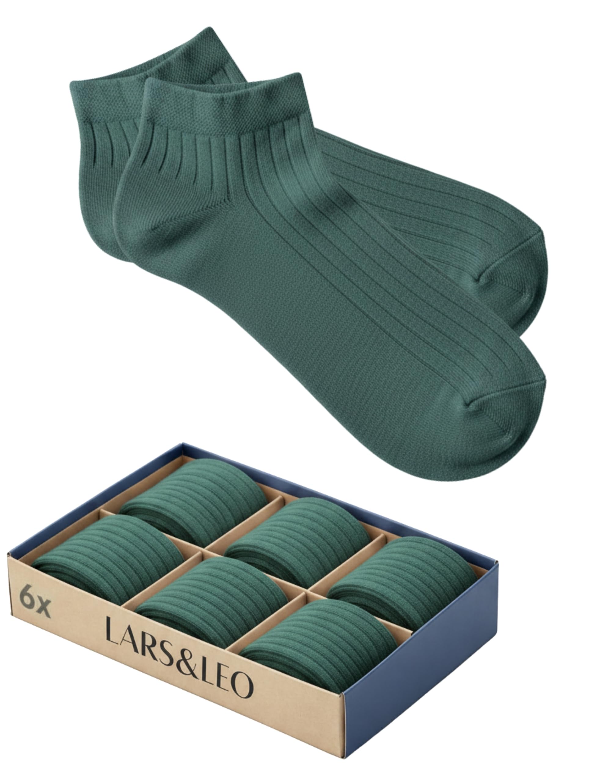 Lars&Leo Sneaker-Socken Slim Fit für Herren/Damen, 6 & 10 Paar, knöchelhoch, aus Bio-Baumwolle, eleganter Rippstrick