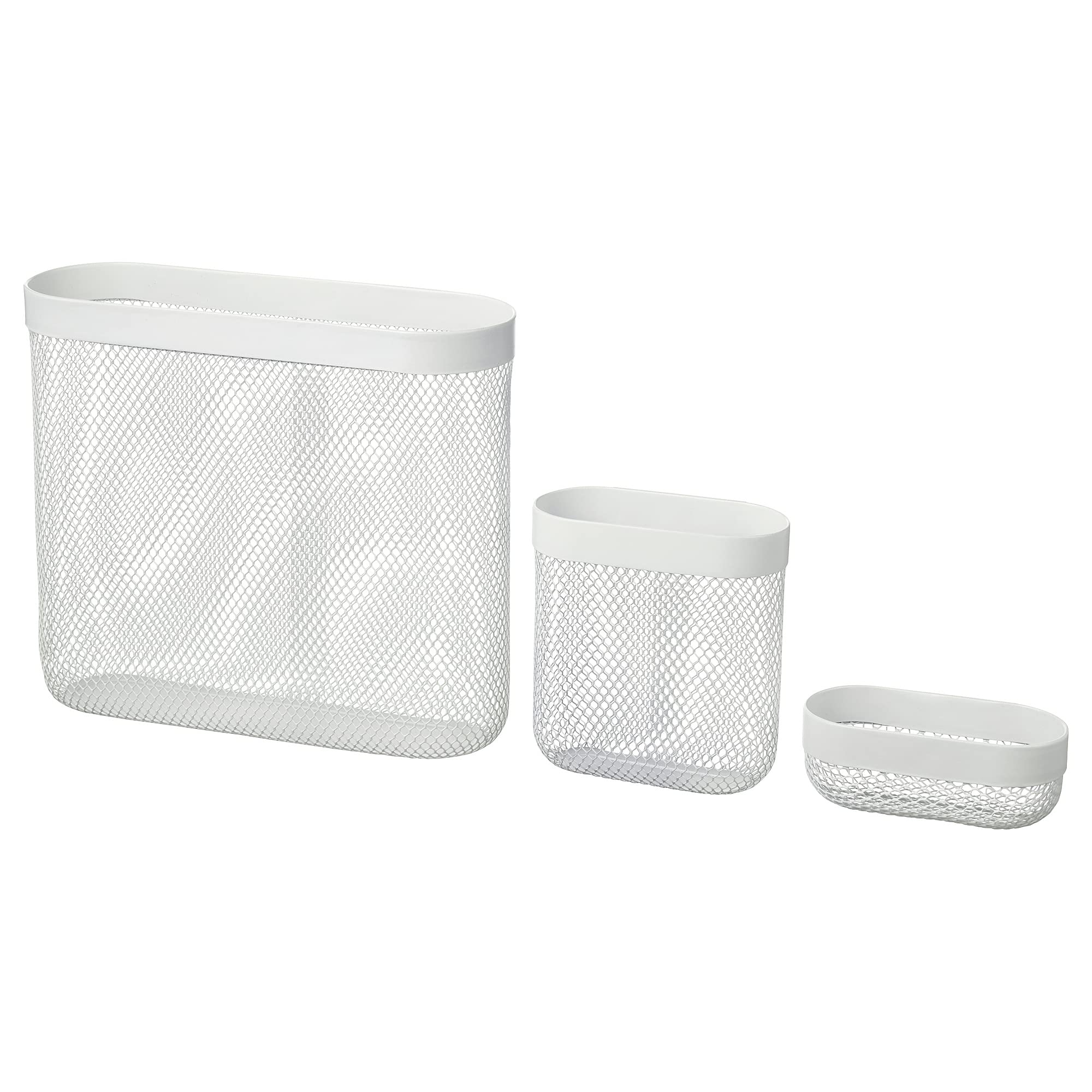Paniers de rangement pour SKÅDIS : lot de 3 bacs blancs perforés