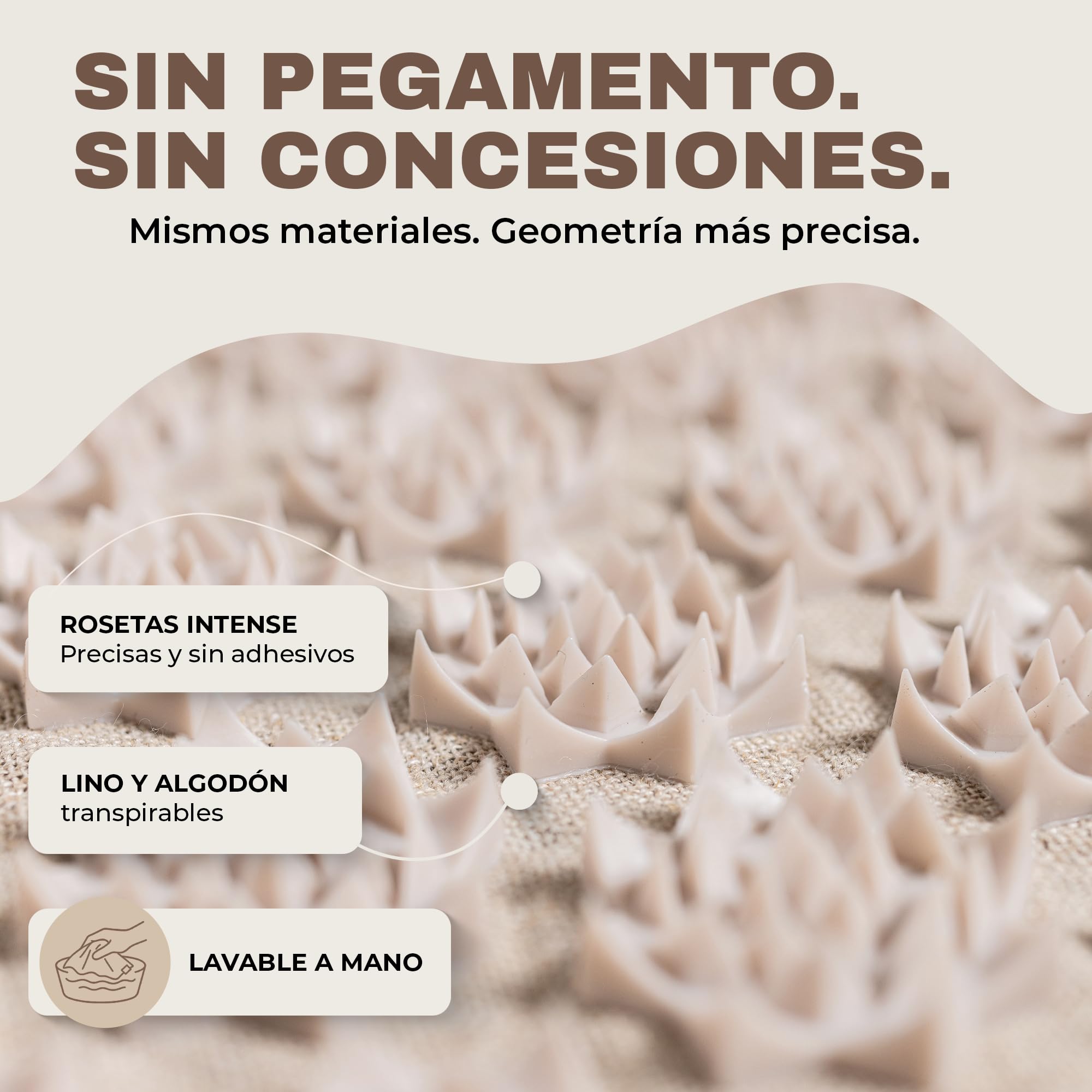 Glanzstück Berlin® Health Collection: Set de esterilla de acupresión XL TO GO Intense de lino, ayuda para aliviar la tensión, dolor de espalda, esterilla de masaje con bolsa, sostenible