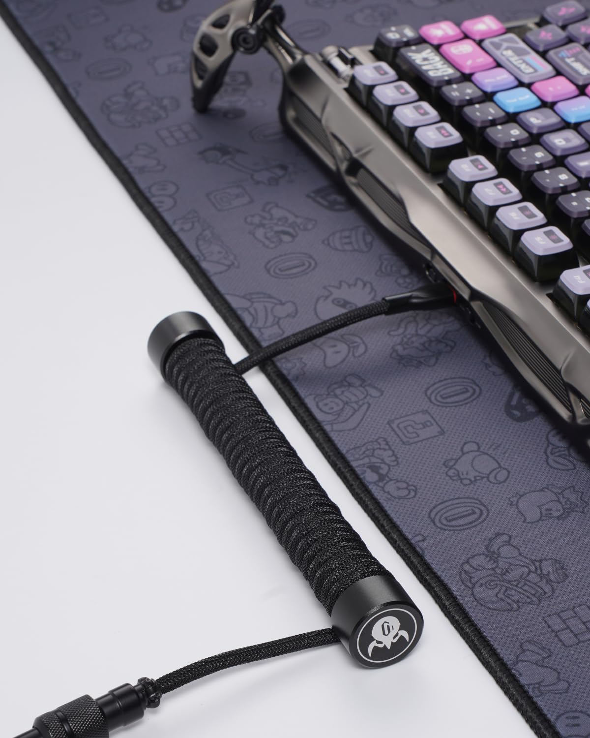 GravaStar Coiled Aviator USB Cable, Suitable Mechanical Keyboard - Black