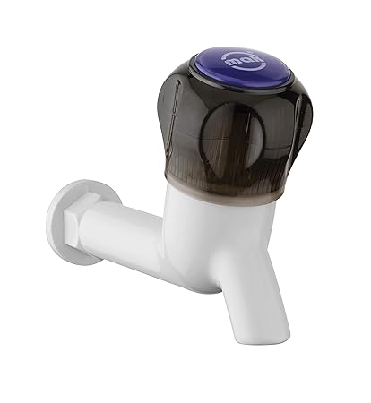 Axtry Mak ABS Plastic Water Tap/Long Body Plastic Bib Cock/Routing Tap/Washing Area/Kitchen Sink Tap/Bathroom Bibcock for Hot & Cold Water/Basins Cock (1/2 Inch  15mm) (Pack Of 1, Black)