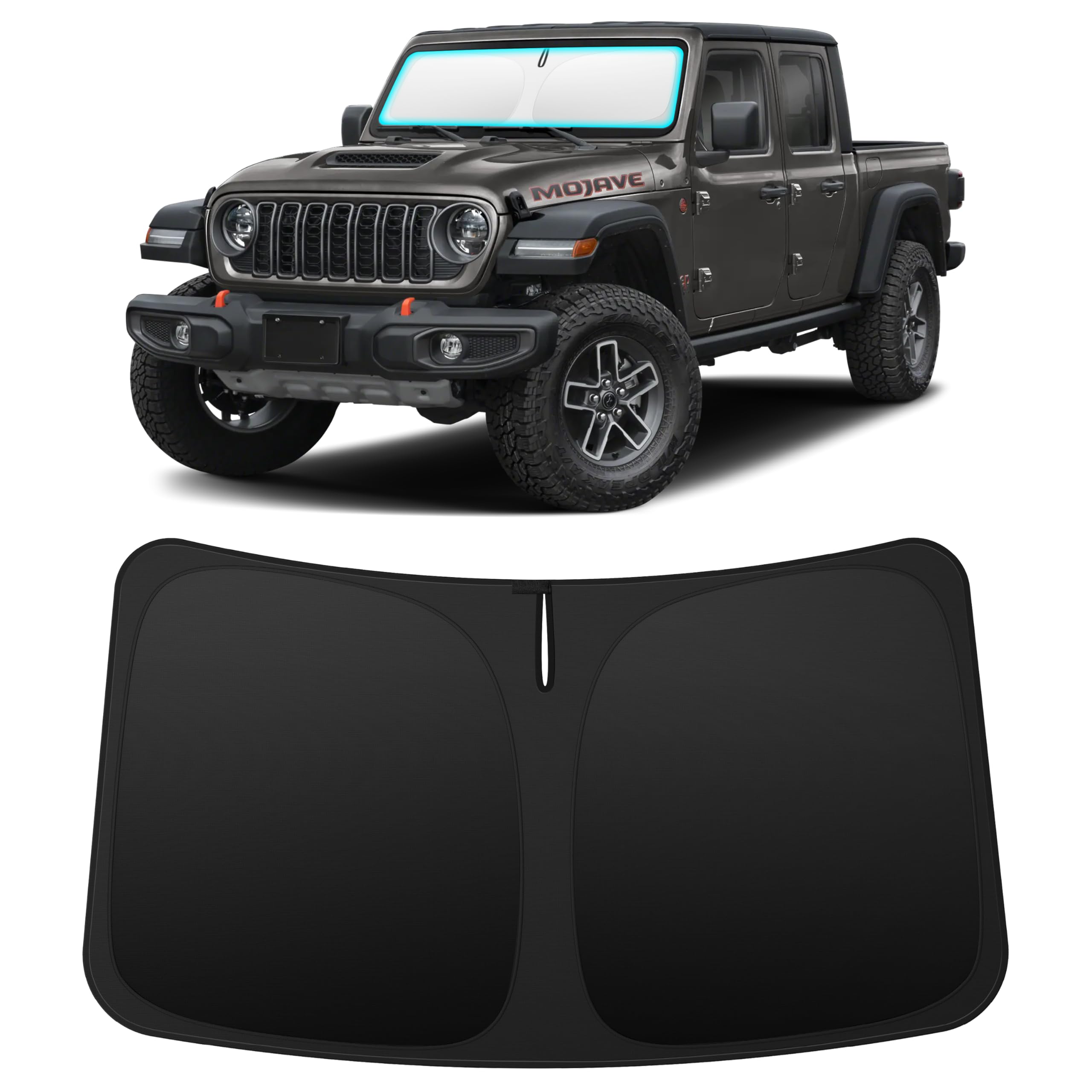 INSAUTO Custom Fit Windshield Sun Shade Accessories for Jeep Gladiator 2020-2026, Foldable Front Window Sunshade, UV & Heat Reflector, Keeps Interior Cool, Includes Storage Bag