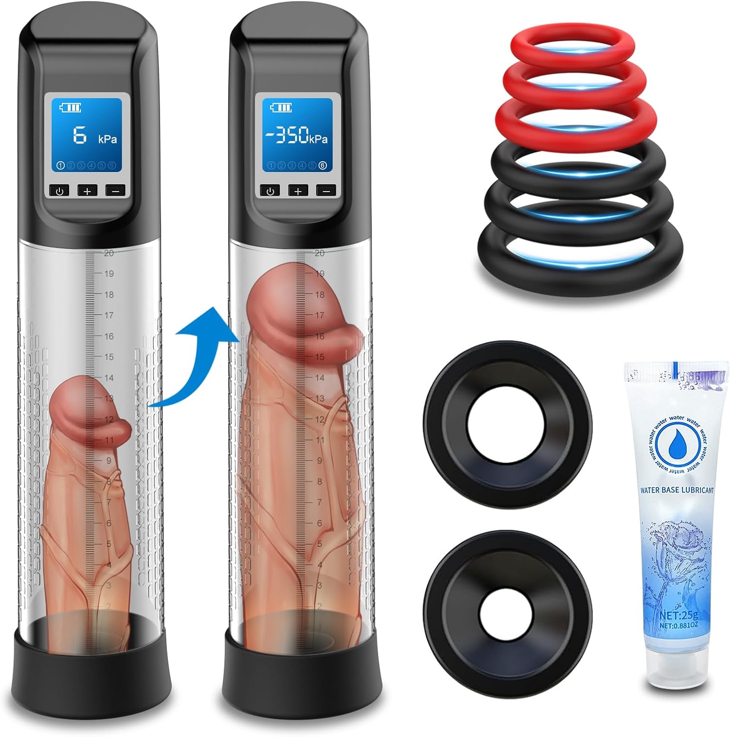 Electric Vacuum Vibrating Penis Pump - 6 Suction & 9 Vibration Intensities with Pocket Pussy, Penis Enlargement Extend Pump with LED Screen, Male Stamina Trainer for Bigger, Stronger Erections