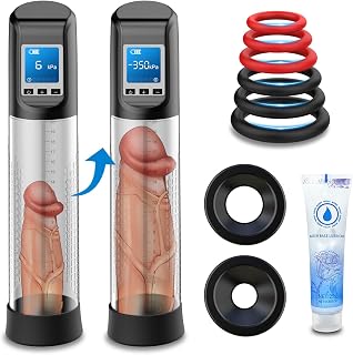 Male Electric Penis Vacuum Pump - Penis Enlargement Extend Pump with 6 Suction Modes, Penis Pump Bigger Longer Stronger Erections, Rechargeable & LED Screen Adult Sex Toys for Men