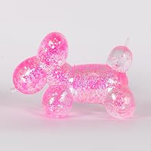 Squeeze Toys Balloon Dog Squishy Squeeze Toy, 1.97in Soft Sensory Squeeze Toys, Cute Stretchy Balloon Animal Design, Stress Relief Fidget Squeeze Toys for Kids and Adults Pink