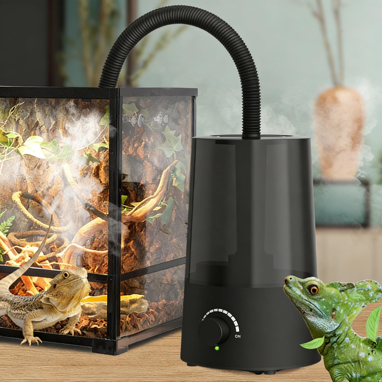 Umidificatore per Terrario Rettili 2,5L auto-spegnimento nebulizzatore per | Umidificatore per terrario per vivario camaleonti gechi anfibi erpeti tartarughe rane lucertole