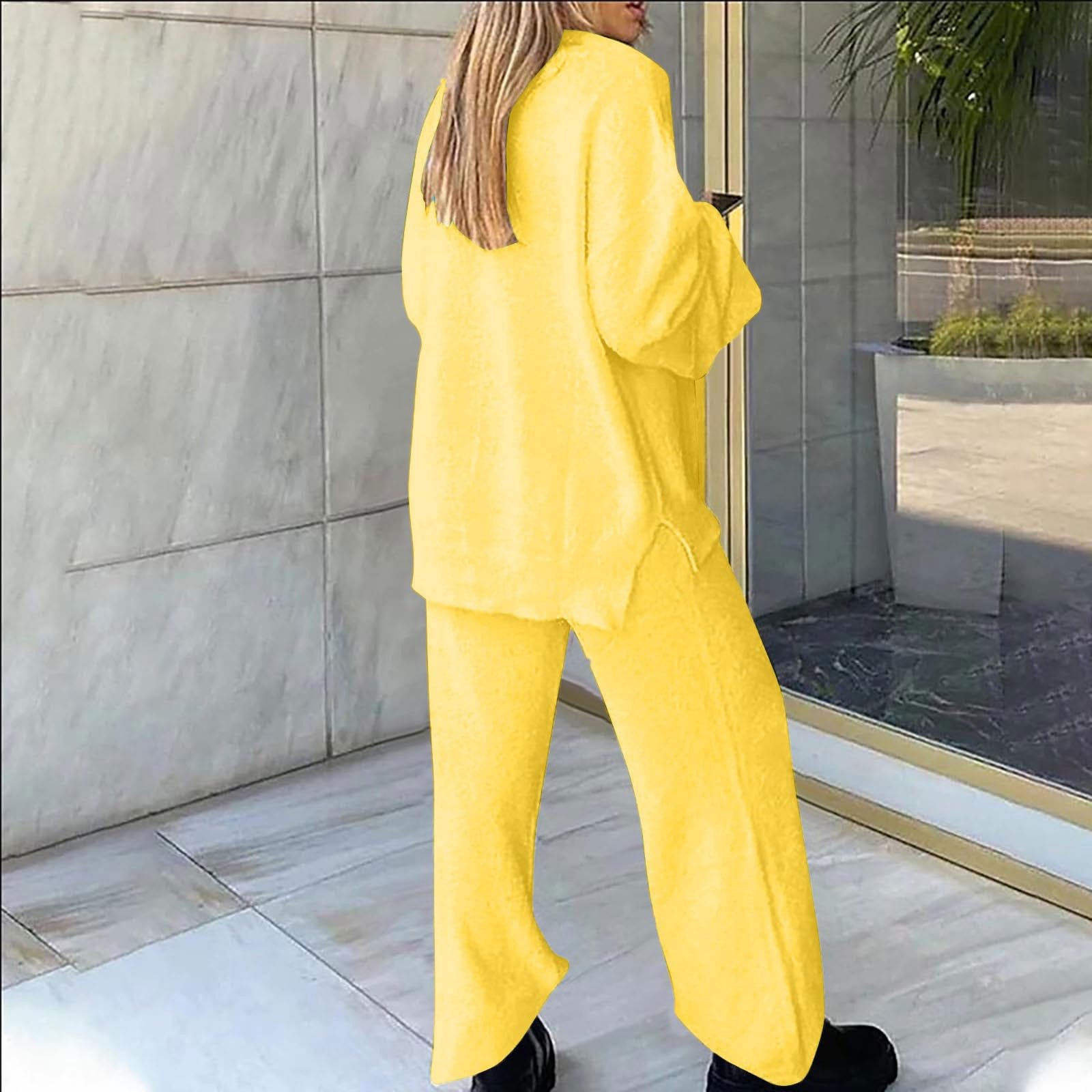 Generisch Ensemble de vêtements d'intérieur en coton et pantalon large pour femme