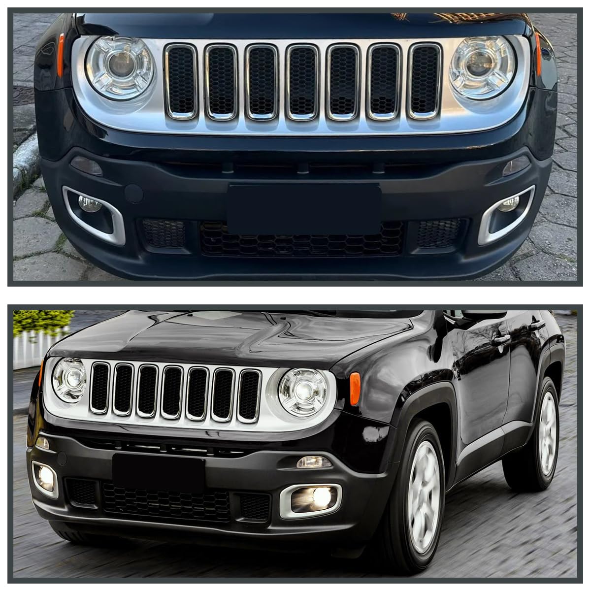 SPEC-D TUNING Clear Lens Fog Lights + H8 Bulbs Included Compatible with 2015-2017 Jeep Renegade L+R Pair Assembly