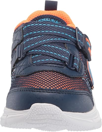 Skechers Kids Boy's Advance-Micro Z Sneaker, Navy/Orange, 5