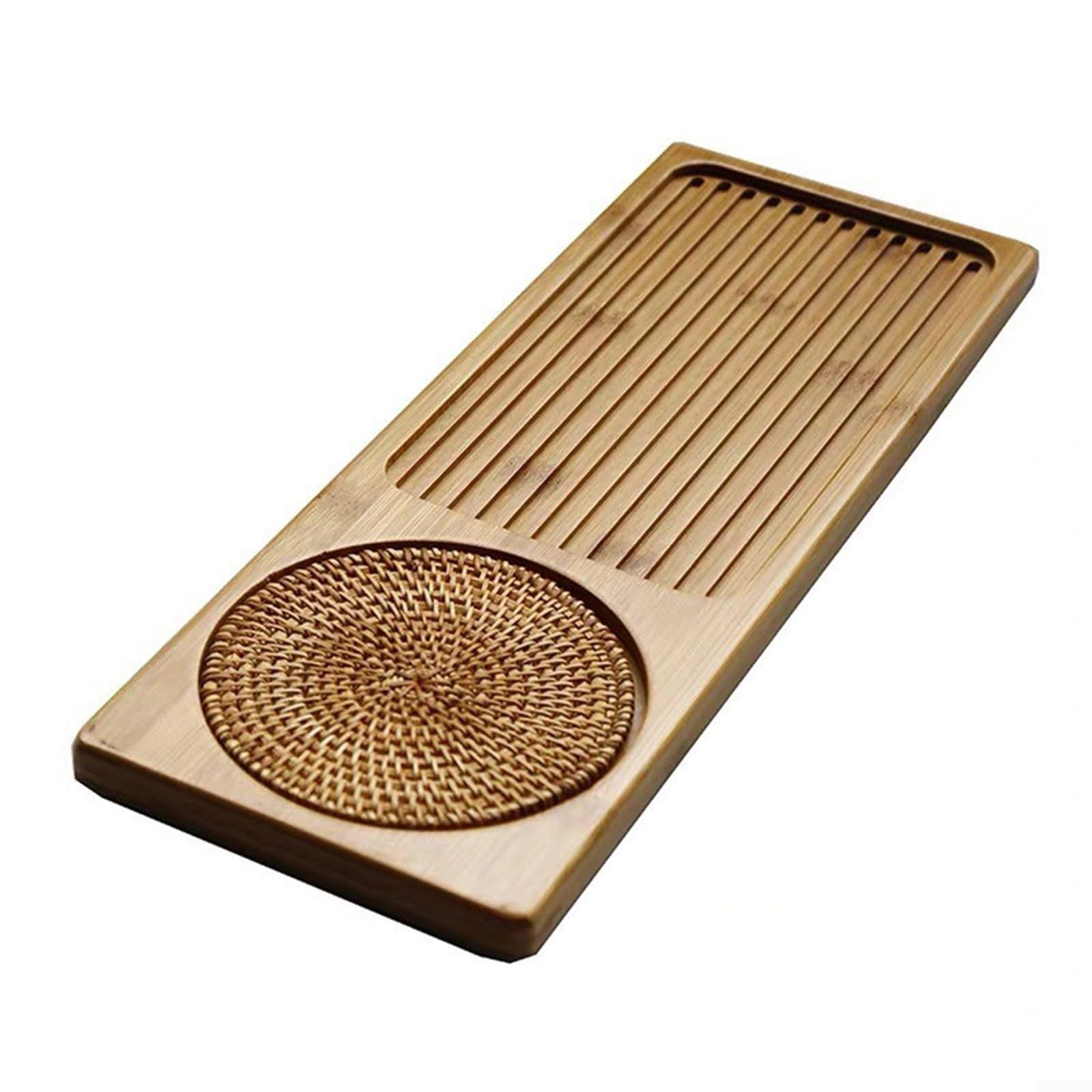 Hasaller Tea Tray Gongfu Tea Table Chinese Tea Set Wooden Serving Tray Box Reservoir and Drainage Type for Tea Ceremony Tea Accessory Gongfu Tea Table Box with Water Storage(M)