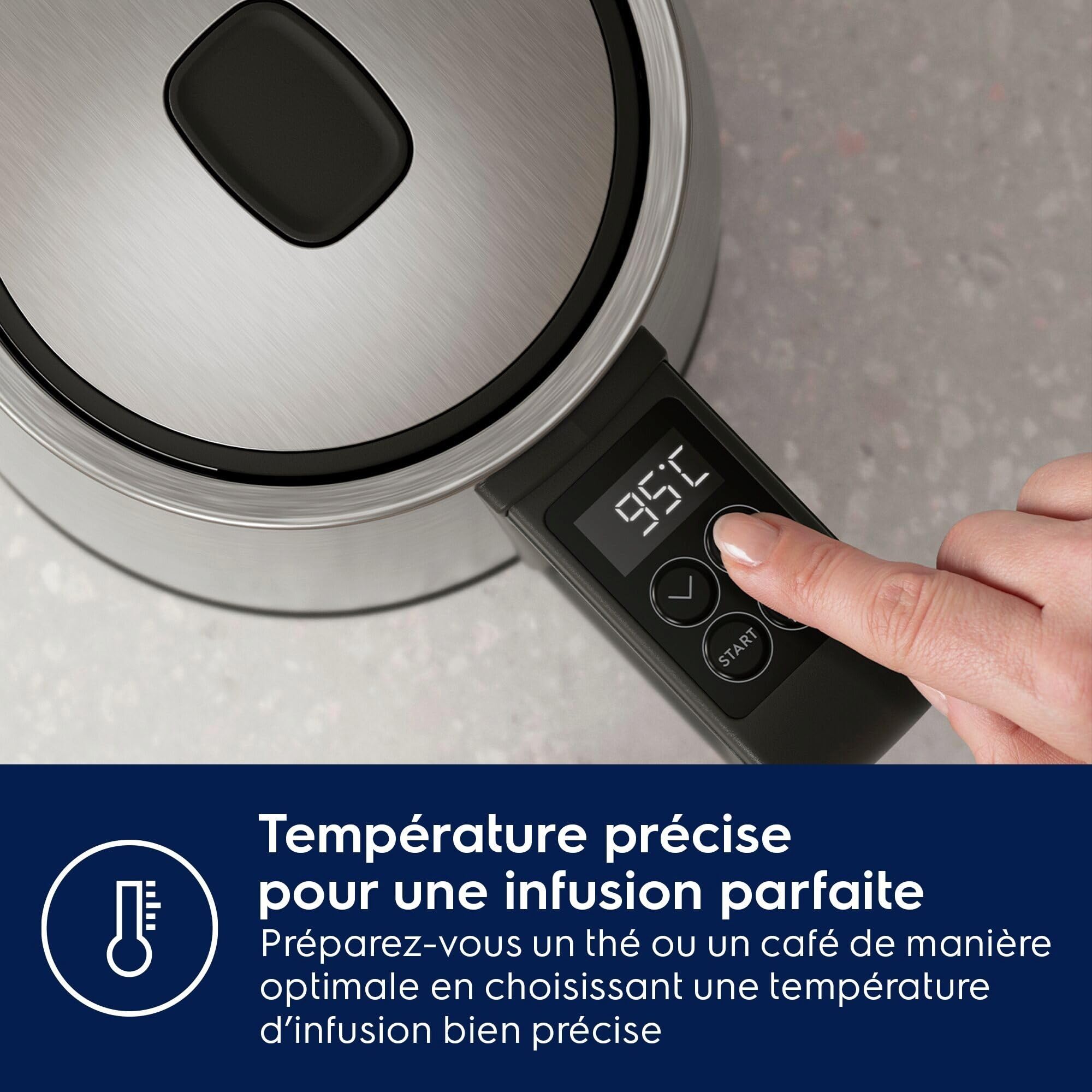 Electrolux Create 5 Bouilloire Électrique E5K1-6ST, Capacité 1,7 L, Fonctions Turbo et Maintien au Chaud, Contrôle précis de la Température, Arrêt Automatique, Design Élégant et Compact, Inox