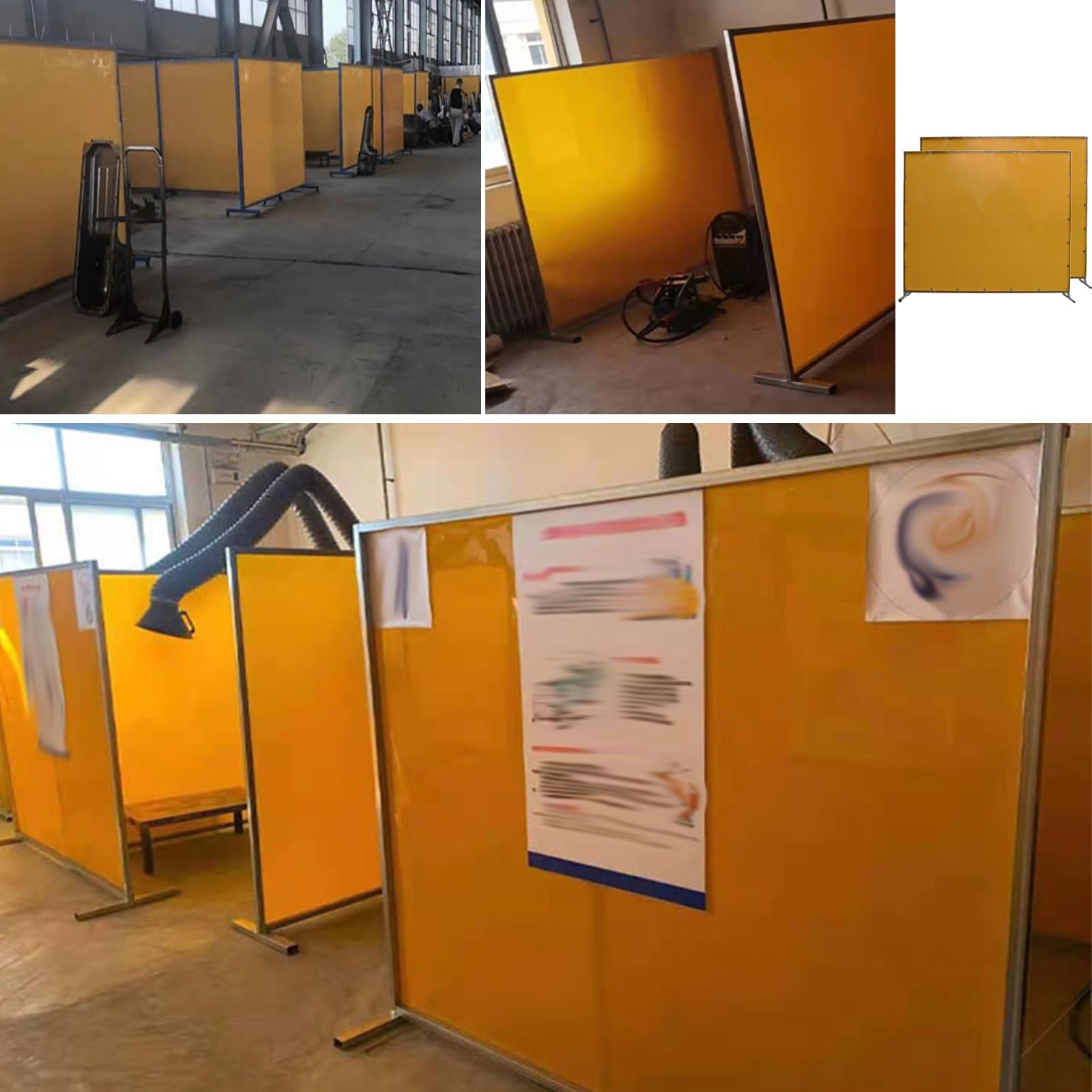 Przemysłowa osłona ochronna spawalnicza, odporna na ciepło kurtyna spawalnicza i panel działowy (6,1 x 3,3 stóp/185x100 cm) do budowy i kabin spawalniczych, bariera d