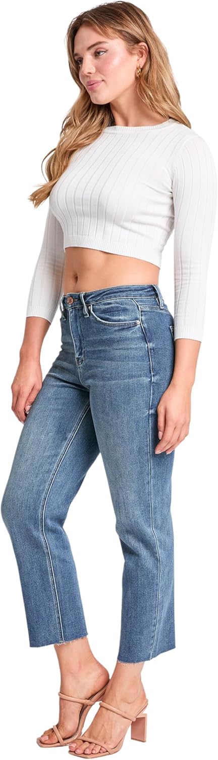 YMI Womens YMI Jeans Women's Cropped Straight Leg Jeans - Image 6