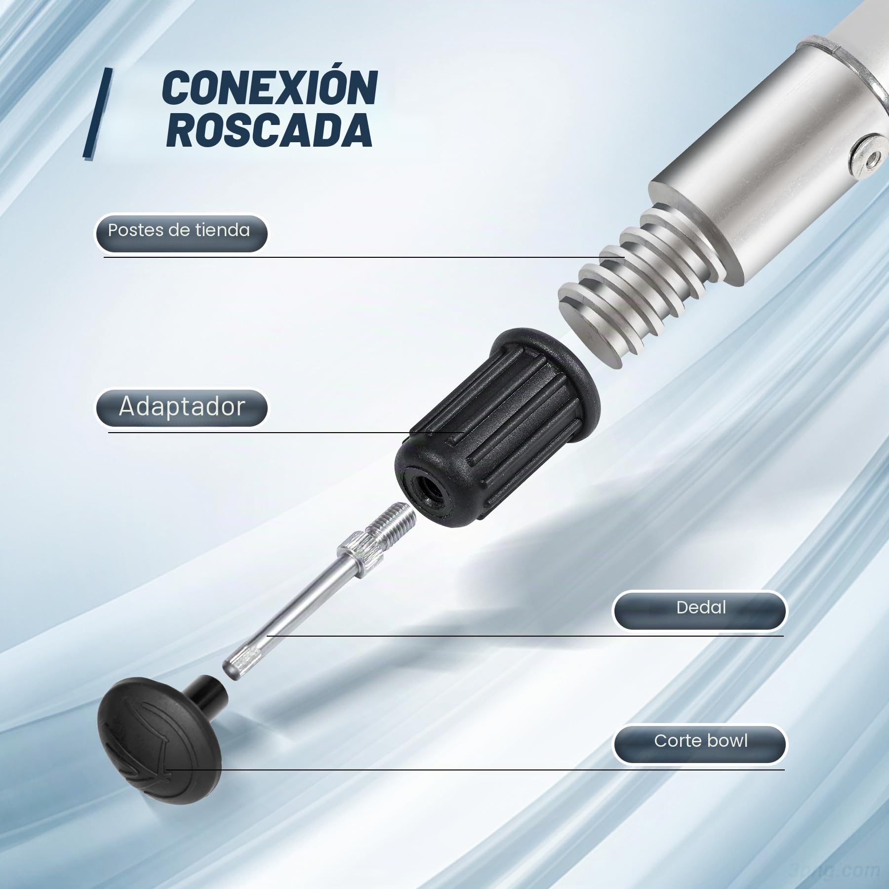 REDCAMP Juego de 2 Postes telescópicos de Lona de Aluminio, Extensibles, Ajustables, para toldo, Porche, Velas solares de 2,3 m