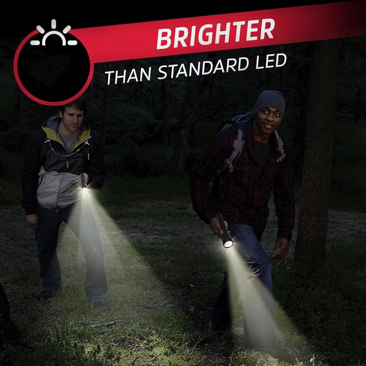 Paquete de 9 linternas LED de 2 celdas D resistentes con batería D, altos lúmenes, modo único, aluminio, linterna de metal resistente para exteriores, camping, emergencia