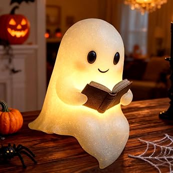 Ghosts Reading Lamp Halloween Decoration Ghost Bookshelf Lamp Halloween [Energy Class A]