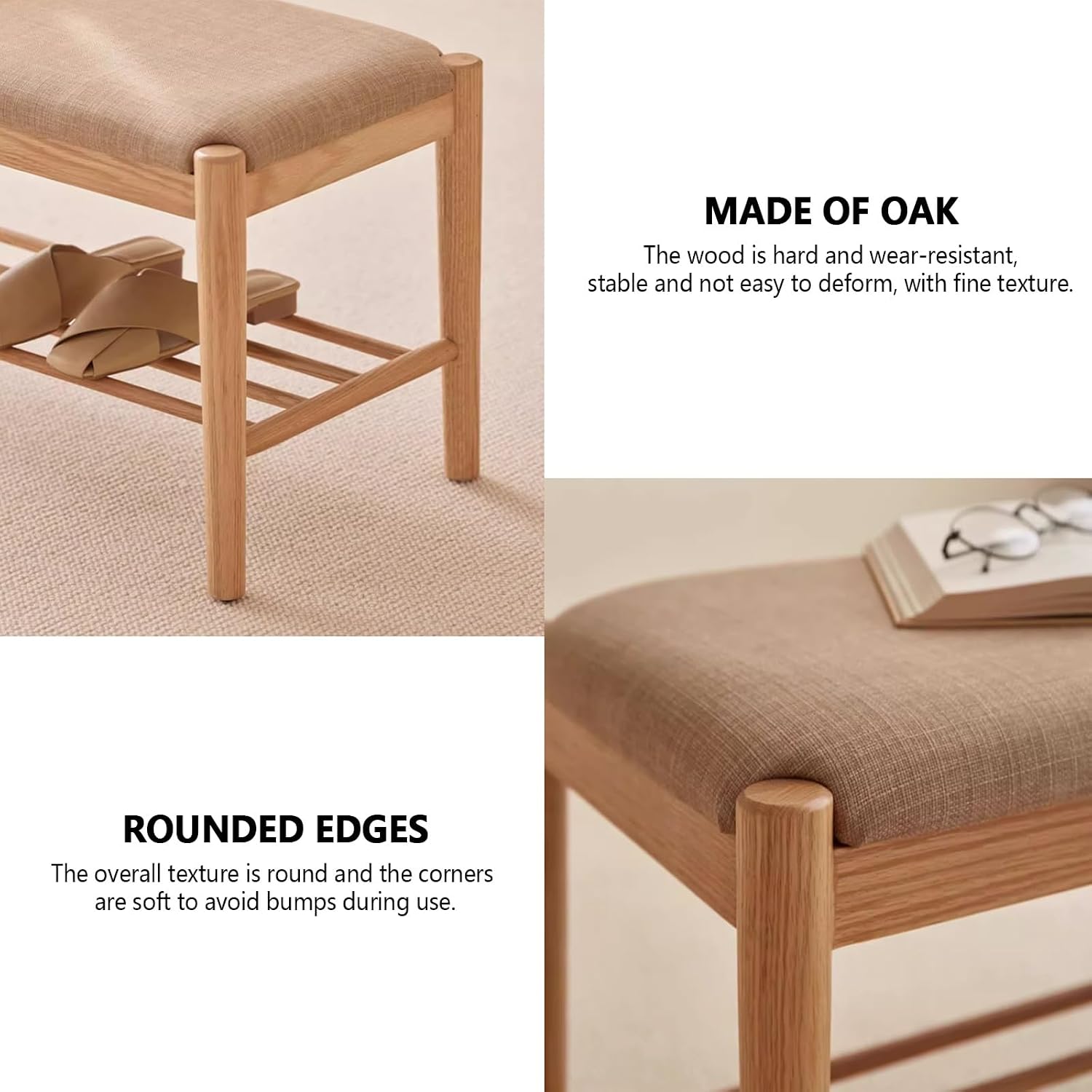Hallway Shoe Storage Bench, Indoor Decoration Shoe Rack with Padded, Modern entryway upholstered Shoe Bench, Shoe Rack with seat Bench, for Hallway, Living Room, Hallway, Bedroom and Porch.