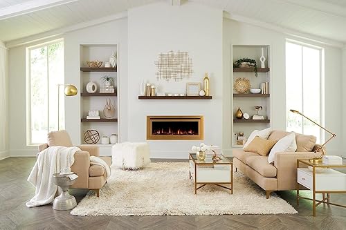 Miniatura 9 de Touchstone Sideline Deluxe - Chimenea eléctrica inteligente dorada, 60 pulgadas de ancho, habilitada para AlexaWiFi, empotrada en pared, 5 ajustes