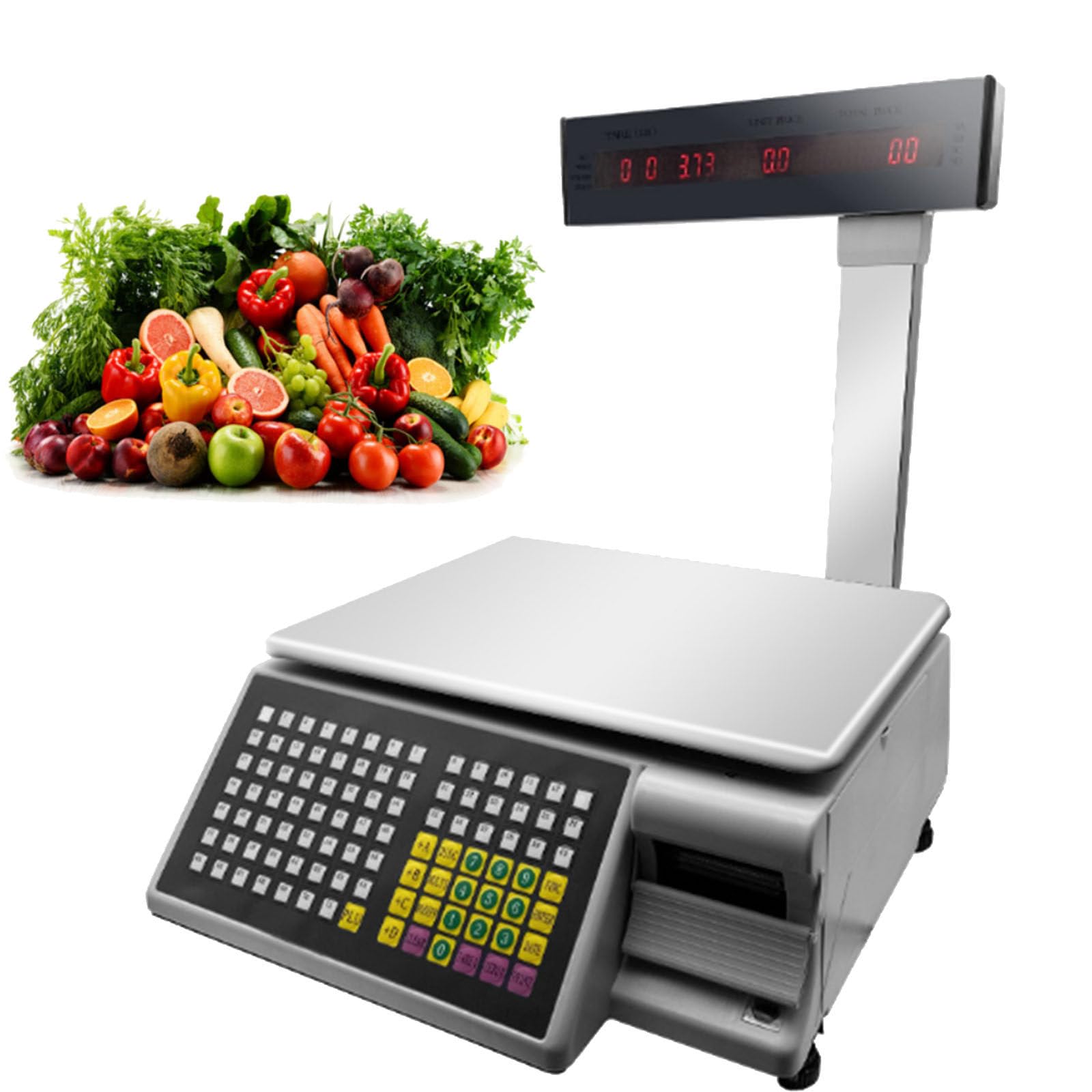 JKJZSALJ Digital Label Printing Scale,Commercial Double-Sided Display Price Scale For Food,Meat,Delicatessen