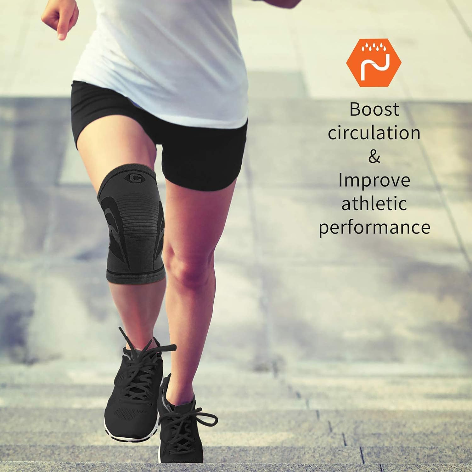 CAMBIVO 2 Pack Knee Brace, Knee Compression Sleeves for Men and Women, Knee Support for Running, Hiking, Workout, Basketball, Weightlifting, Gym, Sports(Black, XX-Large)
