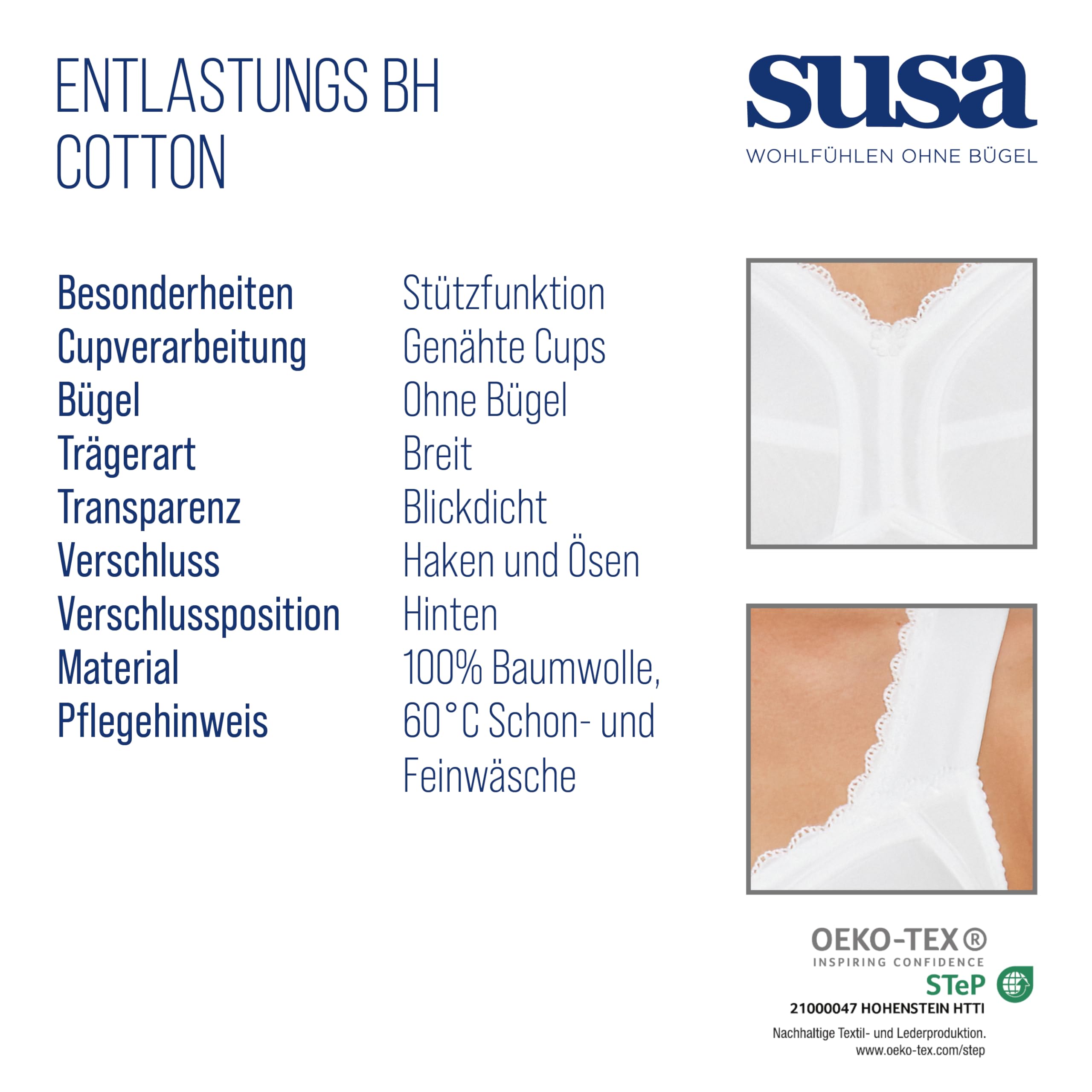 Susa Topsy Plus Entlastungs-BH ohne Bügel