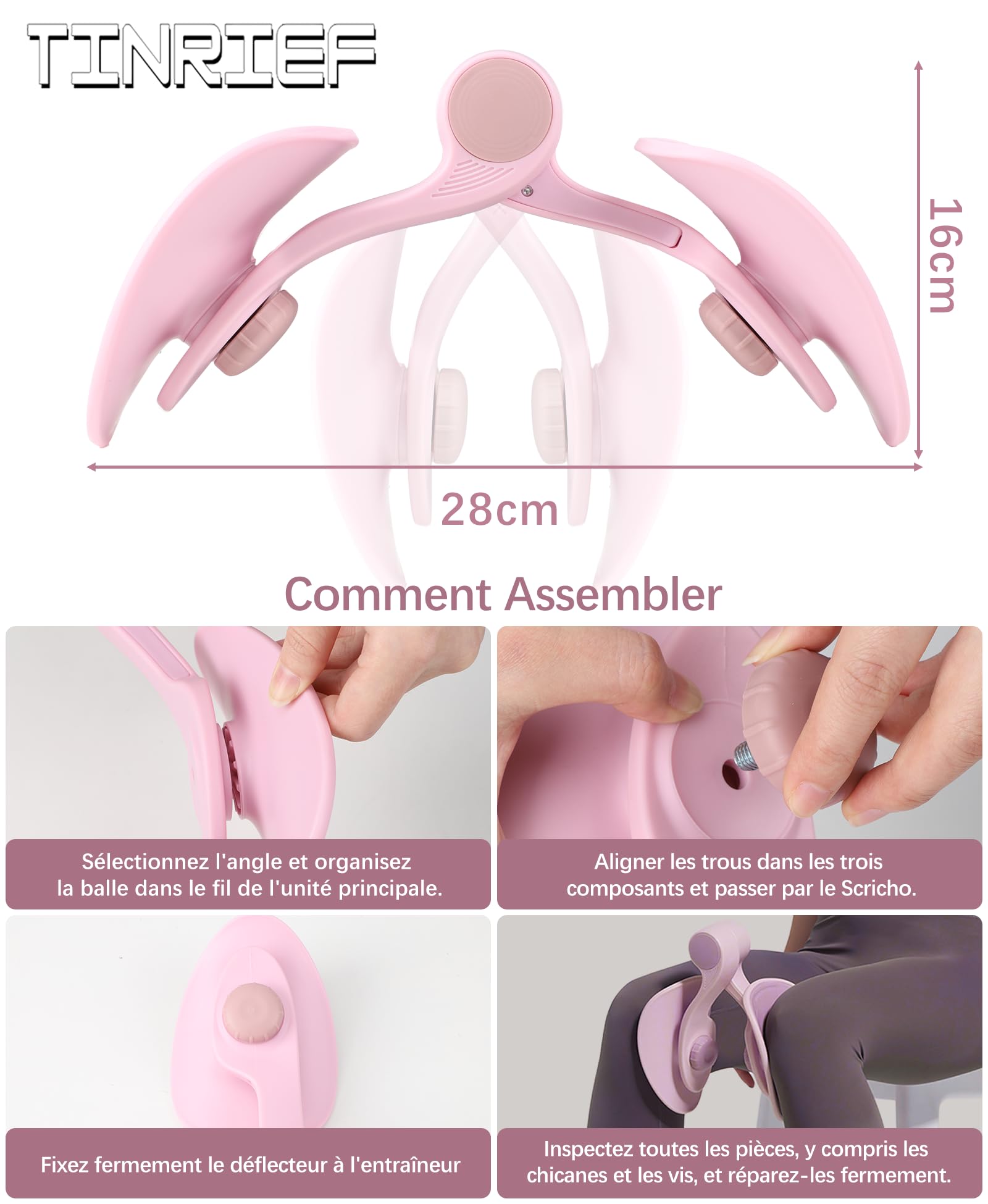Attrezzo Interno Coscia 35lb Attrezzi Esercizi Pavimento Pelvico Muscoli Palestra in Casa Fitness Attrezzi Casa Pilates Allenamento a Casa per Addominali Glutei Arm Blaster (Rose)
