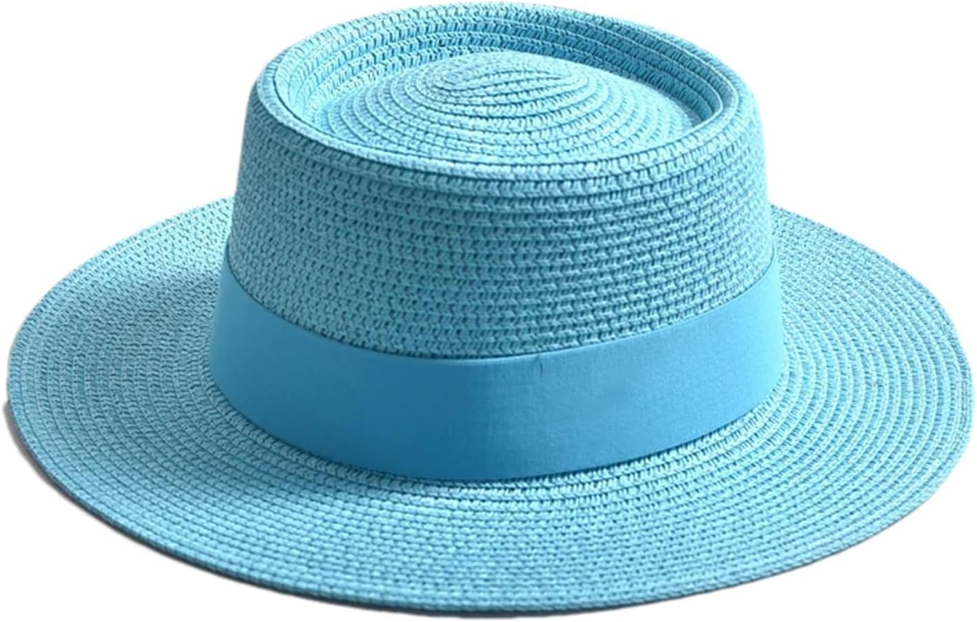 [ZouoYYii] レディース サマー ストロー サンハット - 旅行やドレスアップに最適な、おしゃれなフラットブリムリボンビーチ