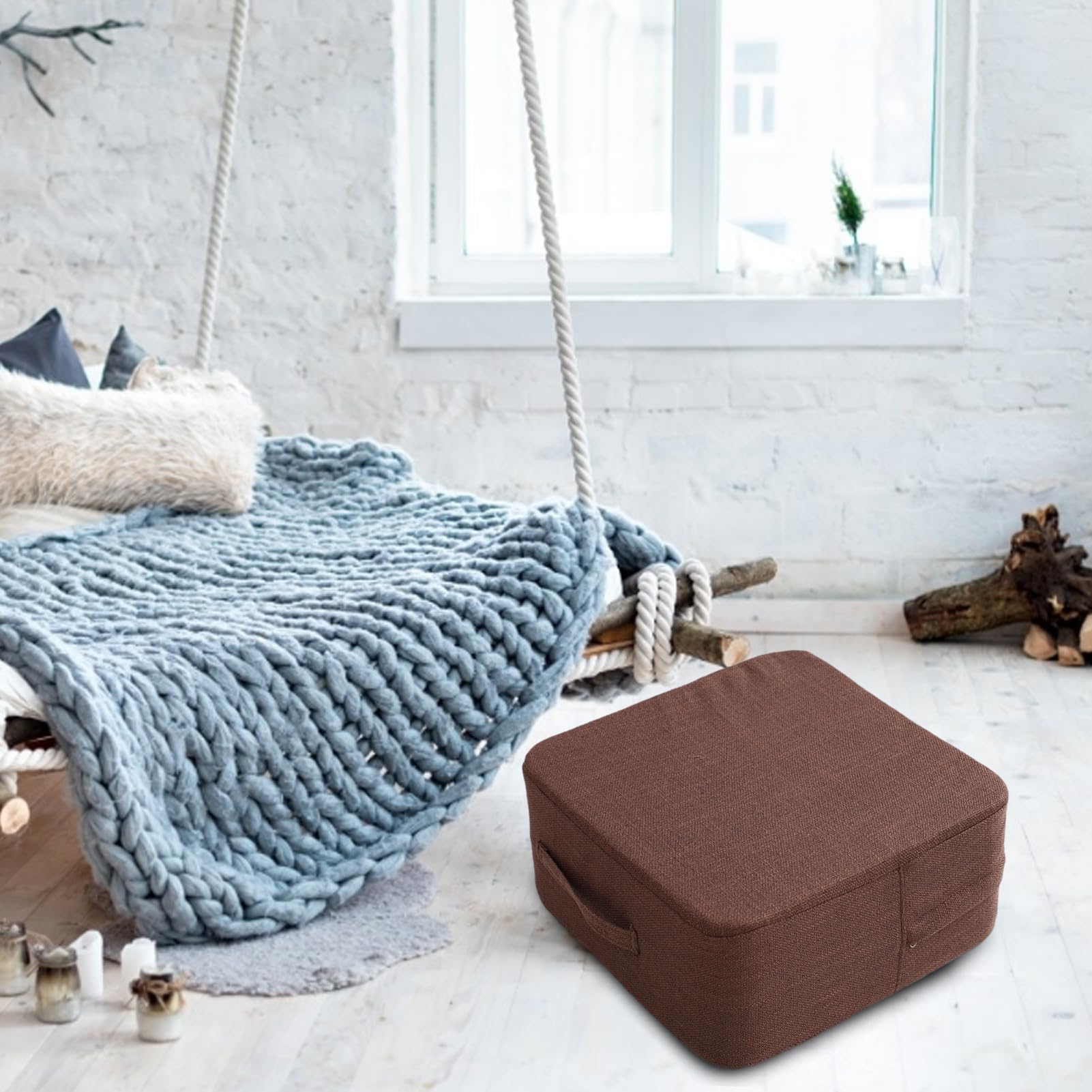 Cuscini quadrati, cuscini per interni, cuscini da pavimento per meditazione, morbidi cuscini con rivestimento lavabile, per trampolini interni, spessi giapponesi