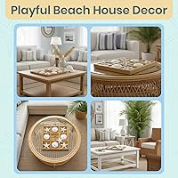 Vista 5 de Starfish Tic Tac Toe Juego – 9 x 9 pulgadas – Juego de Tic Tac Toe de playa – Mesa de café de casa de playa costera – Decoración de Tic Tac Toe