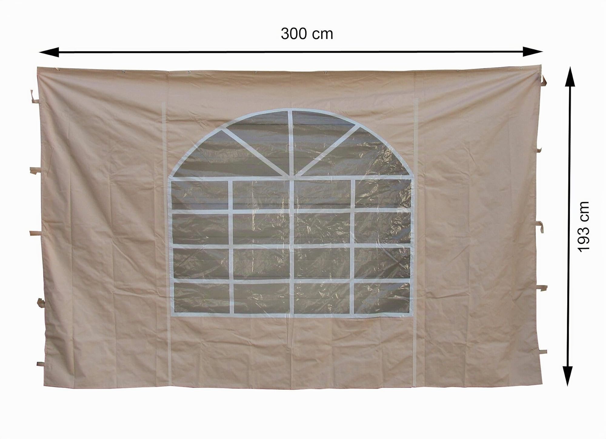 Quick-Star 2 pareti Laterali con Finestra in PVC 300 x 195 cm per Gazebo Sahara 3 x 3 m Parete Laterale Sabbia