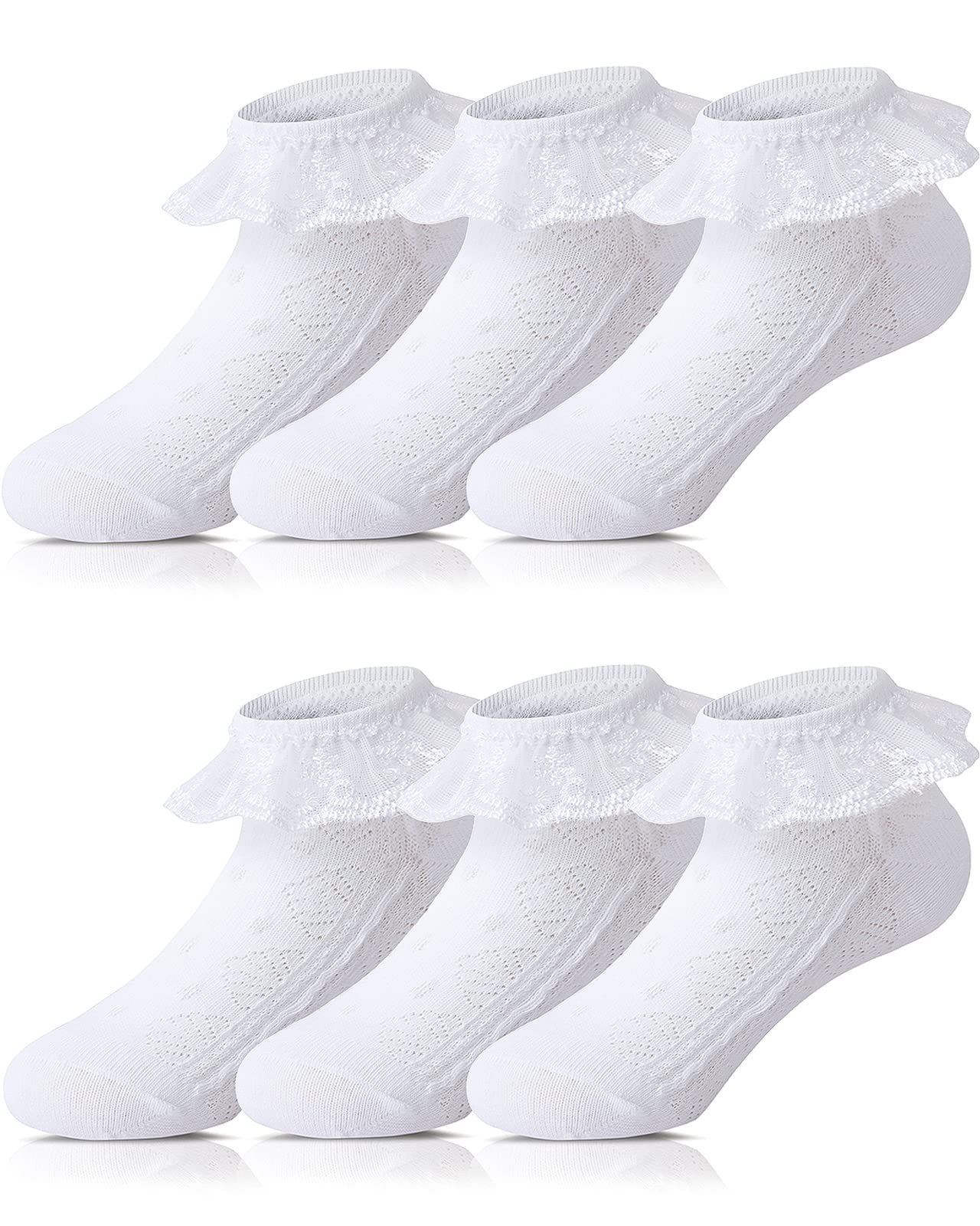 Adorel Calcetines con Volantes para Bebés Niñas 6 Pares
