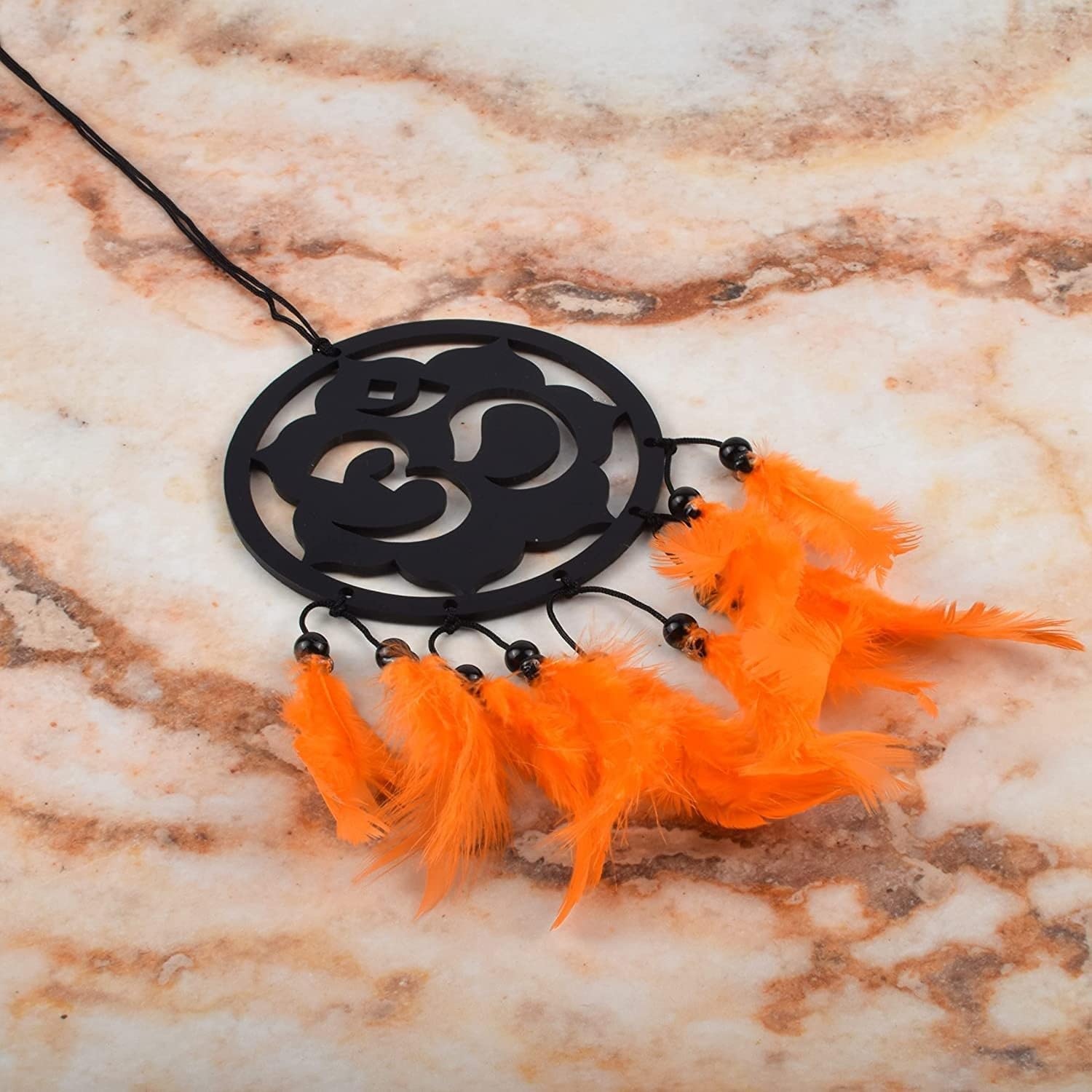Om Dream Catcher Car Hanging Emblem Wall Hanging Handmade Hangings Feather Dreamcatcher for Positive Vibe, Gift, Home Decor, Car, Outdoor, Bedroom, Balcony (om Dream Catcher)-image-29