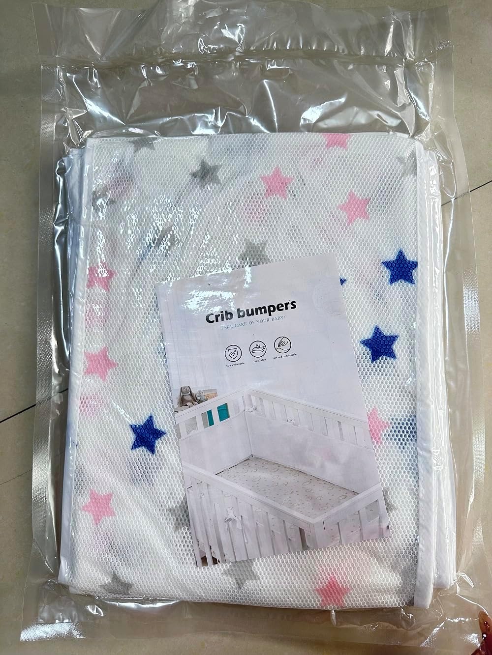 6 Pc Ventilated Mesh Corner Edge, Soft Cushion(Iner Lining Strips) - Washable Toddlers' Rail Liner Protecter - Children's Bed Guardrail Sets, Reusable-About 6/12 Pieces (9.85in x 11.8in) (Star)
