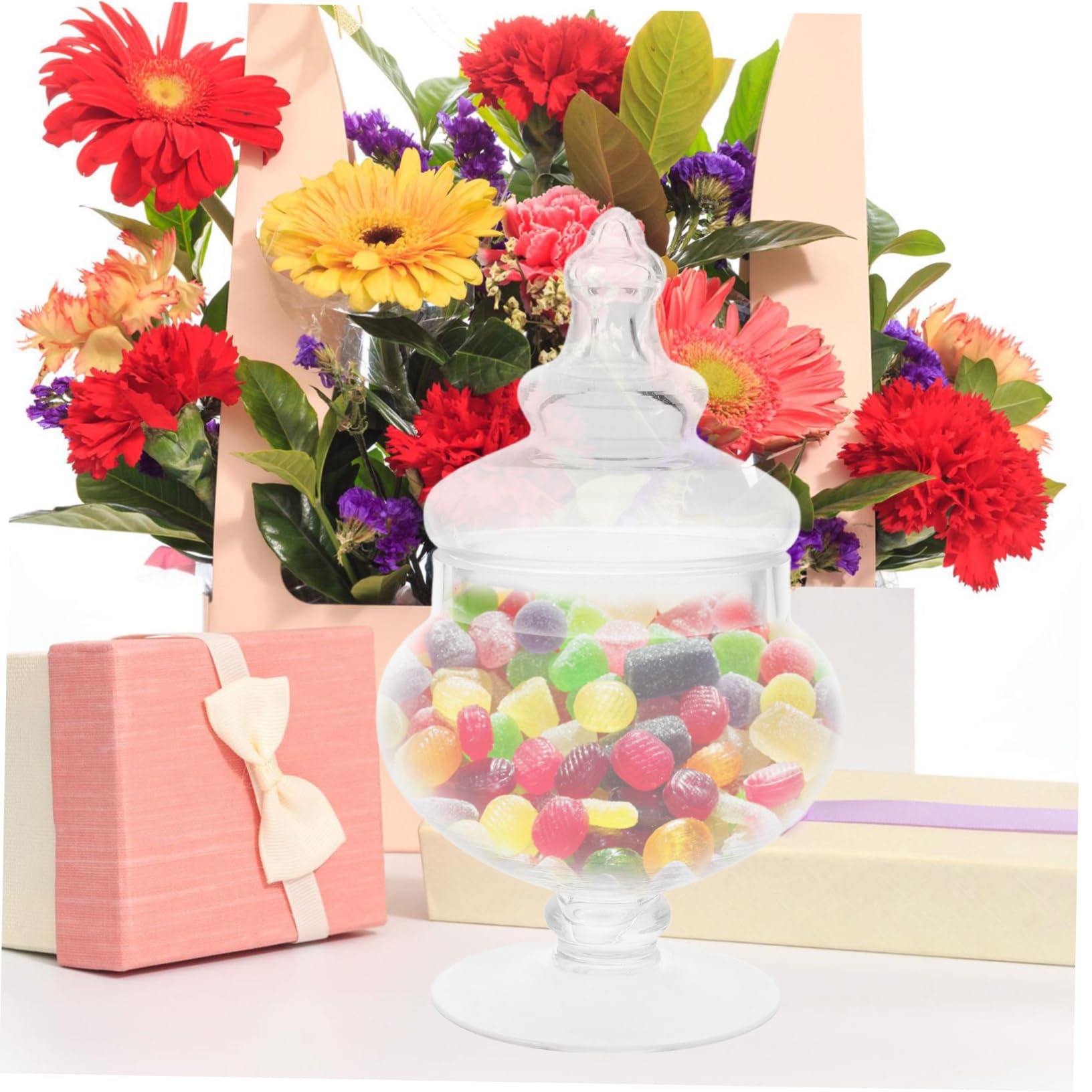 Bonbonnière En Verre Boîte De Rangement Pour Collations Bocal À Fruits Secs Couvercle Hermétique Facile À Remplir Boîte De Cuisine Décoration Intérieure