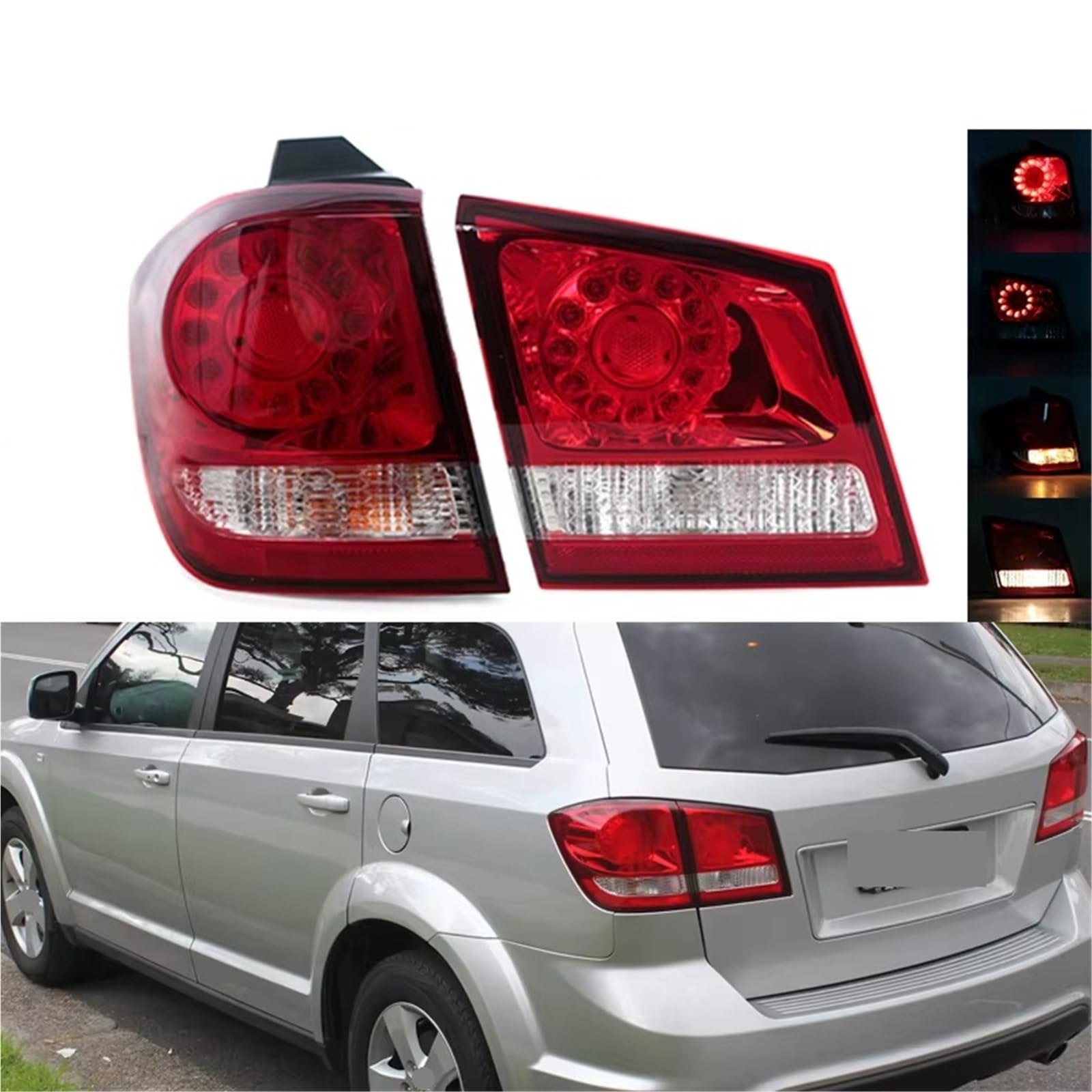 Compatibile Con Dodge Per Journey JCUV 2012 2013 2014 2015 Gruppo Fanale Posteriore Indicatore Di Direzione Del Freno Lampada Fendinebbia(Outer Right)