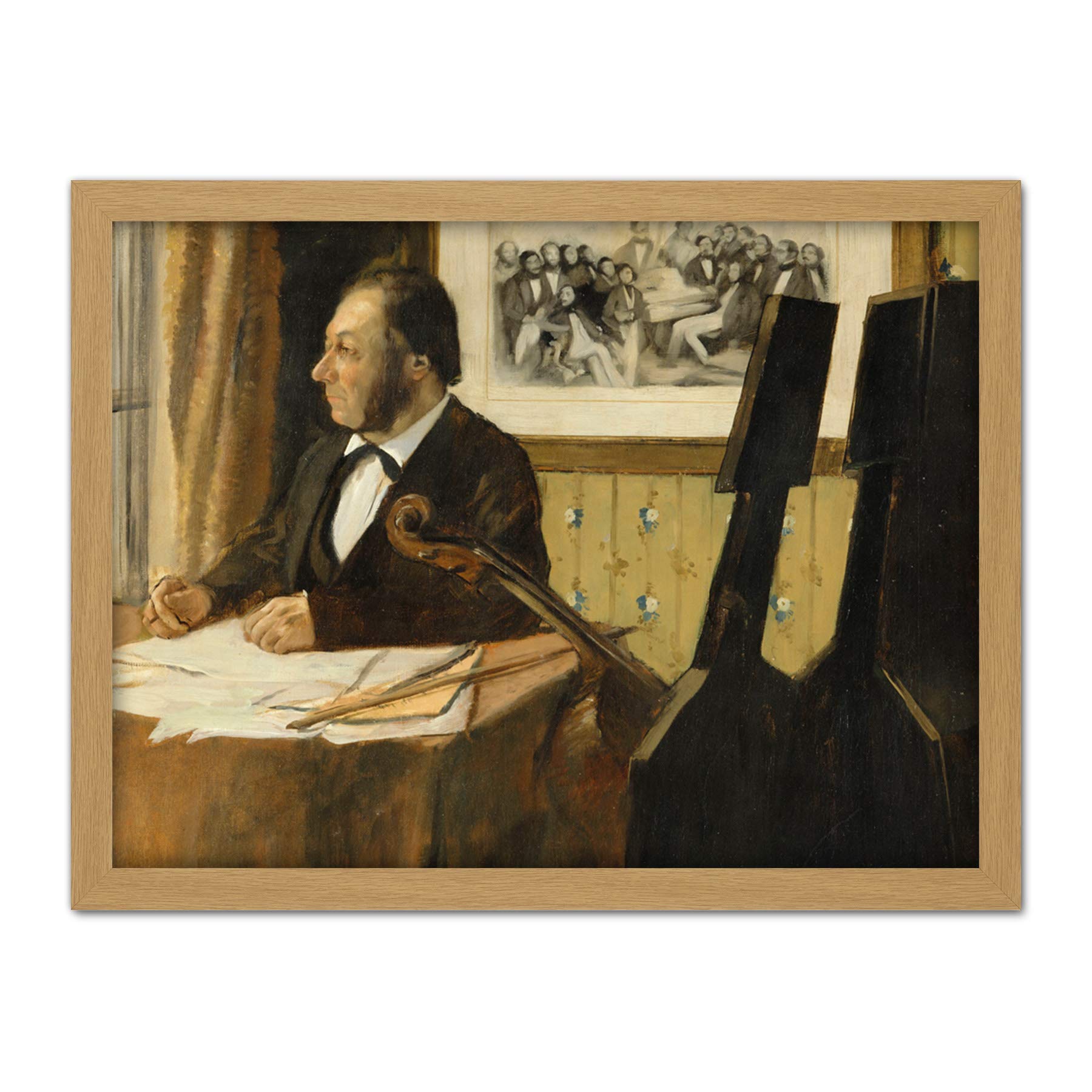 Edgar Degas The Cellist Pilet Large Framed Art Print Poster Wall Decor 18x24