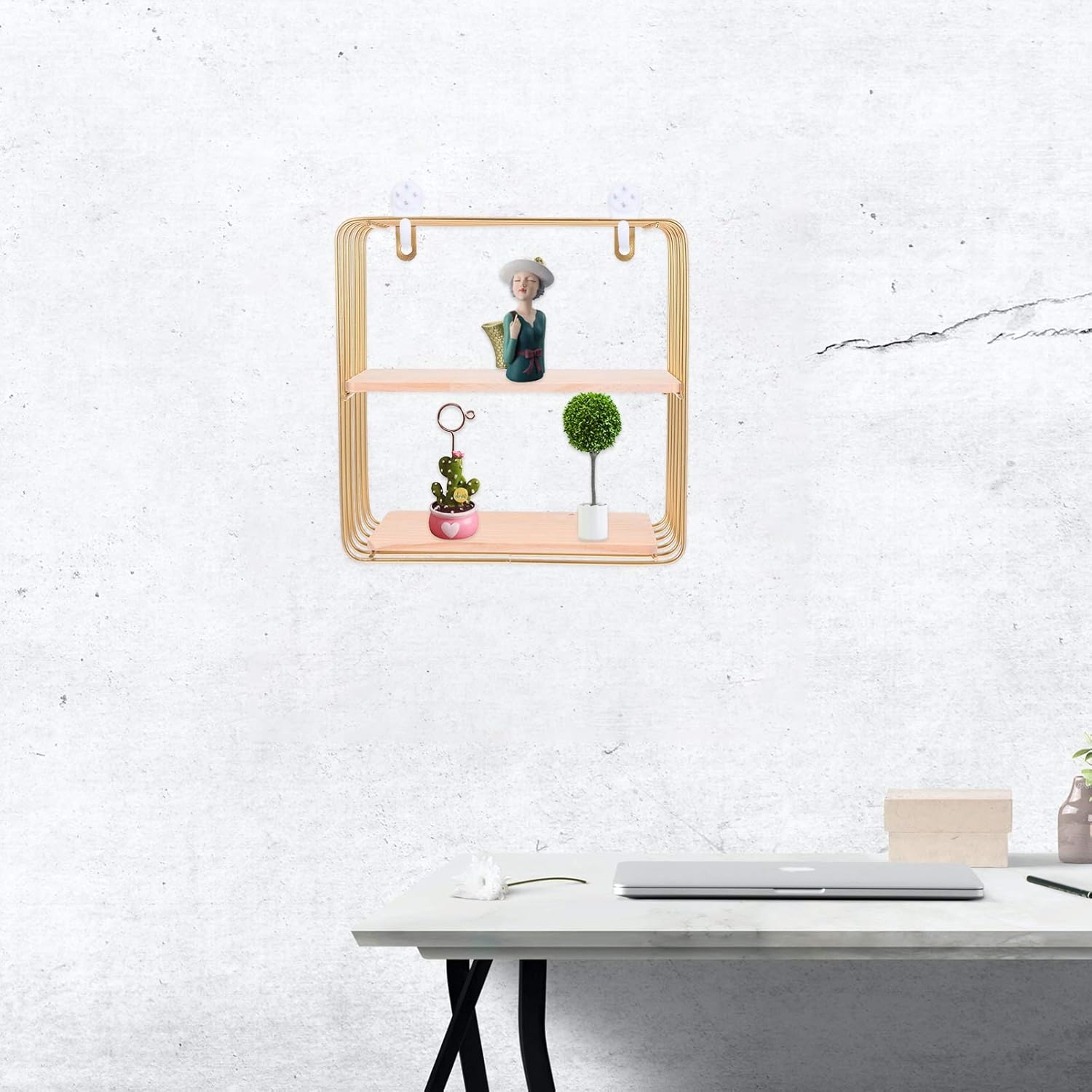 Cabilock 1set Nordic Style Storage Rack Multifunctional Wall-Mounted Shelf for Living Room Bedroom Kitchen Office Elegant Design for Home Decoration Space-Saving