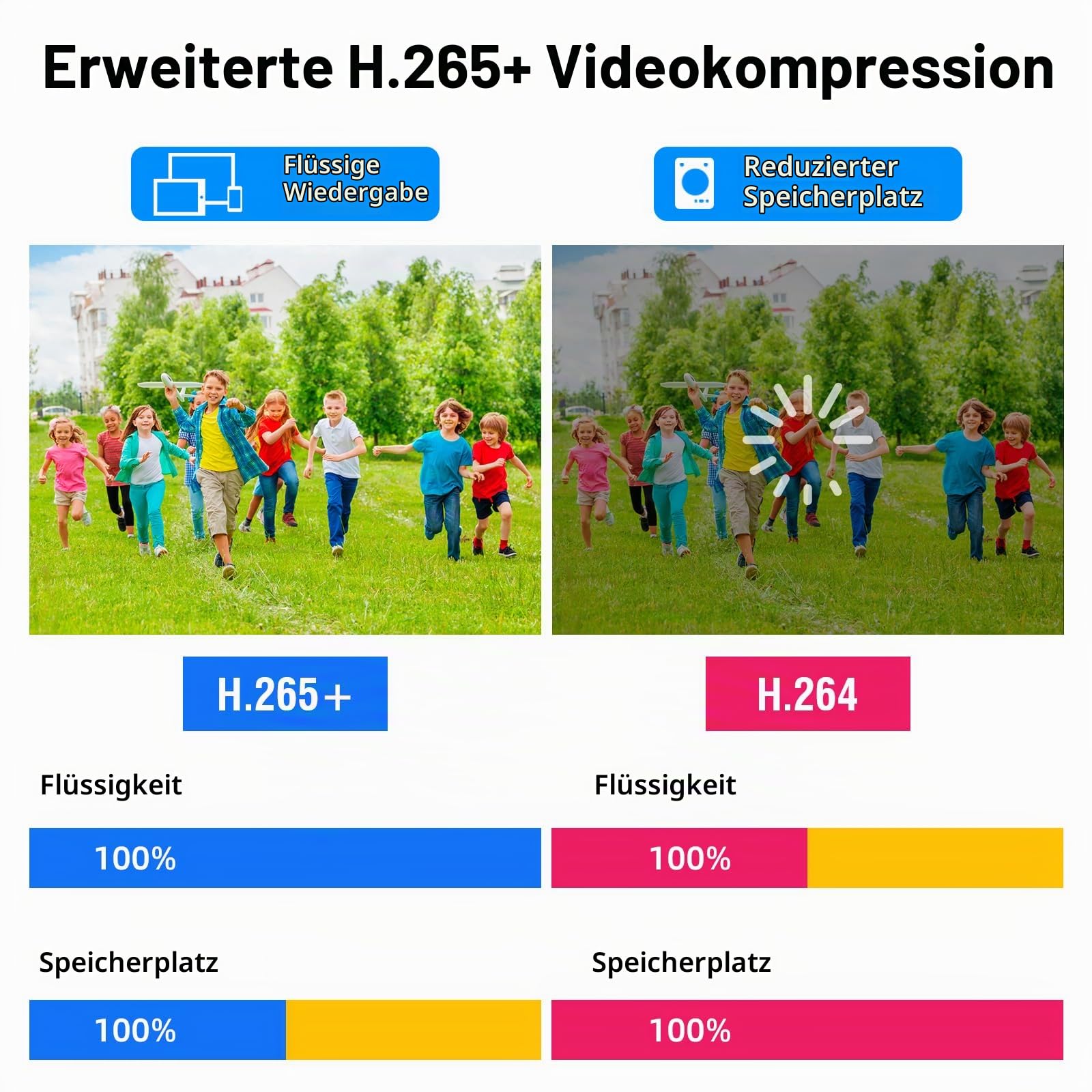 4-Kanal CCTV Überwachungs-DVR mit 500 GB HDD, 4 Ch 5MP H.265+ DVR Video-Recorder für Analog XVI AHD TVI IP-Kameras, DVR für Sicherheitskamera-Überwachungssystem für zu Hause, Mobile APP & PC(P-System)