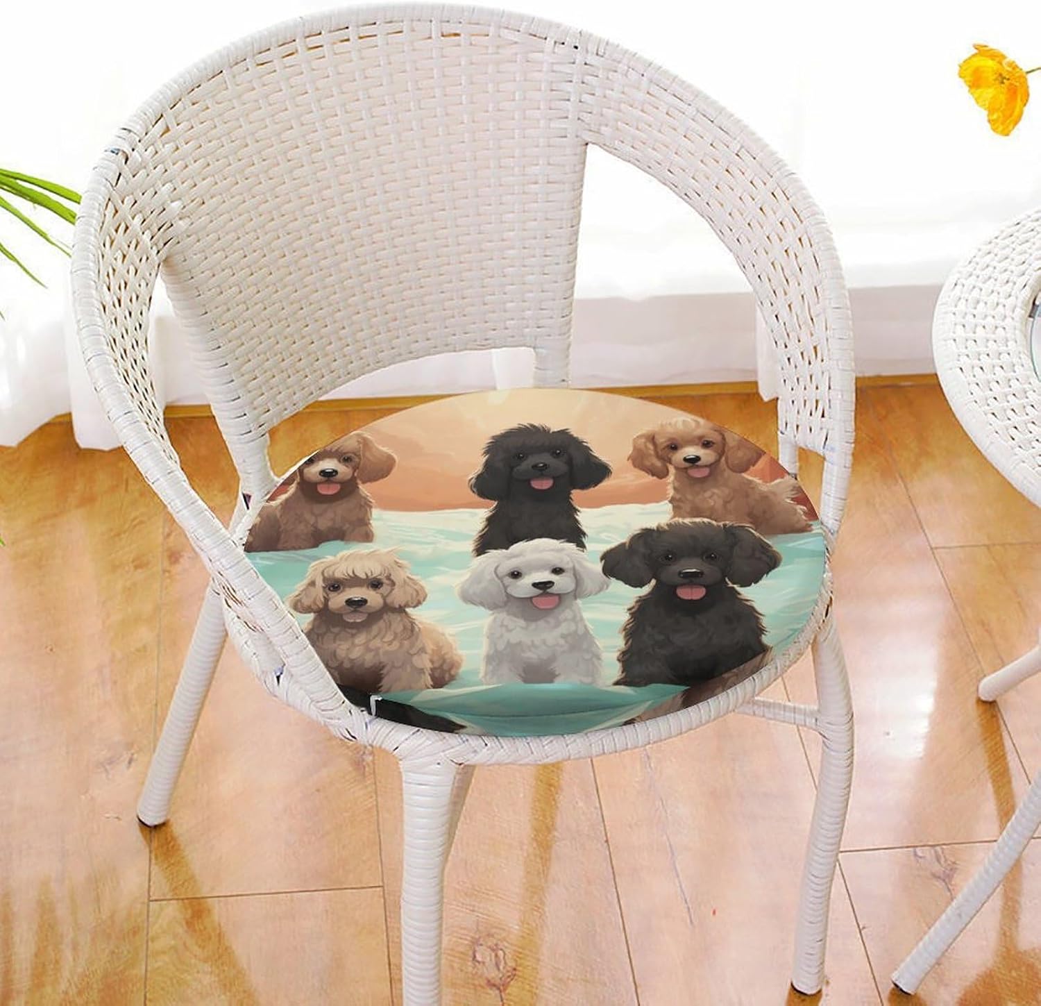 Poodles Dogs Chair Cushions Floor Pillow Chair Pad