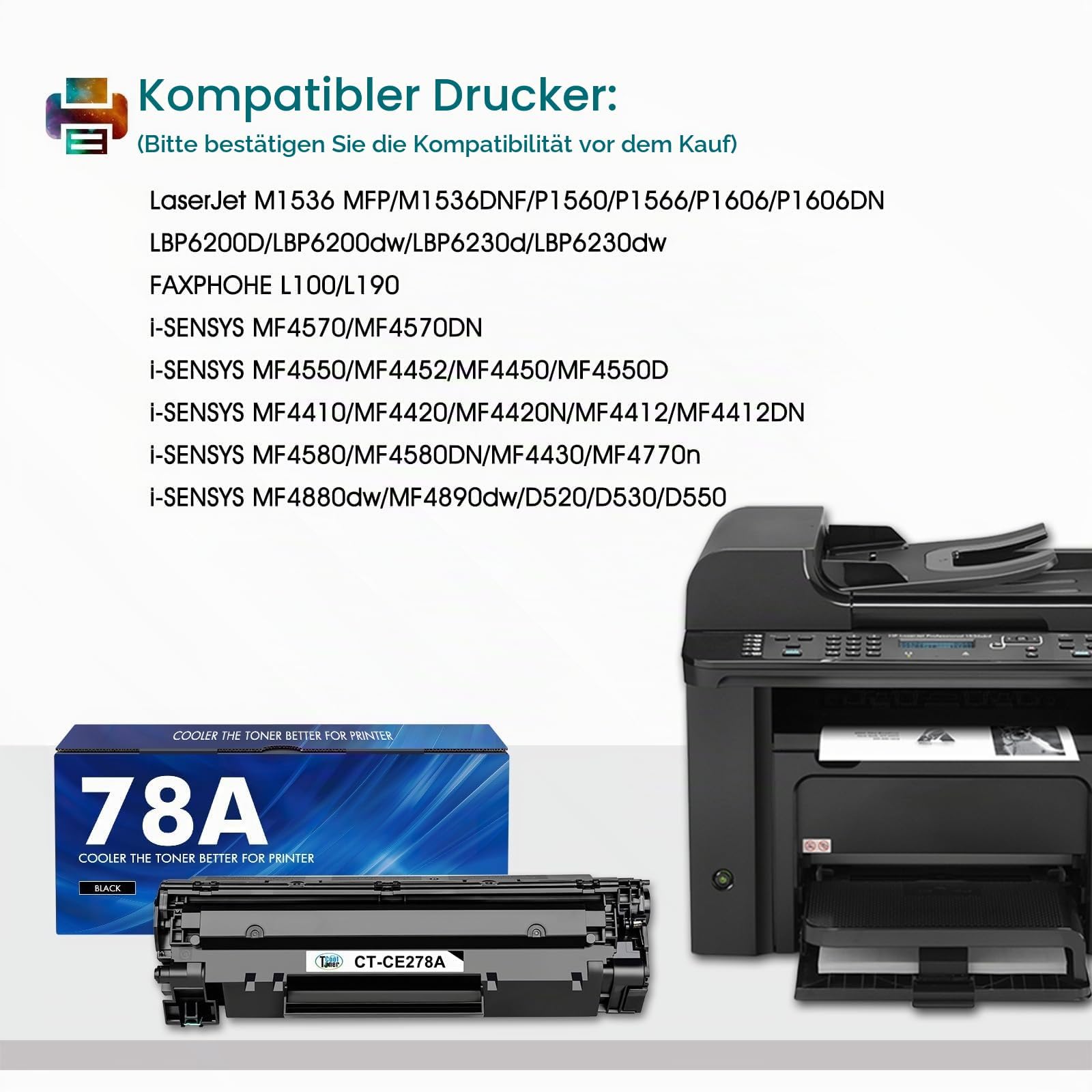 CE278A 78A Schwarz Tonerkartusche 2 Pack Kompatibel für HP LaserJet M1536