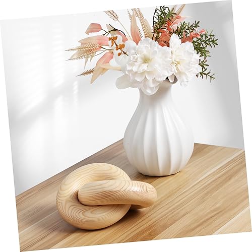 Miniatura 5 de IMIKEYA Decoración de nudo de madera, decoración de eslabones de cadena de madera natural, decoración de mesa auxiliar, decoración de estante de