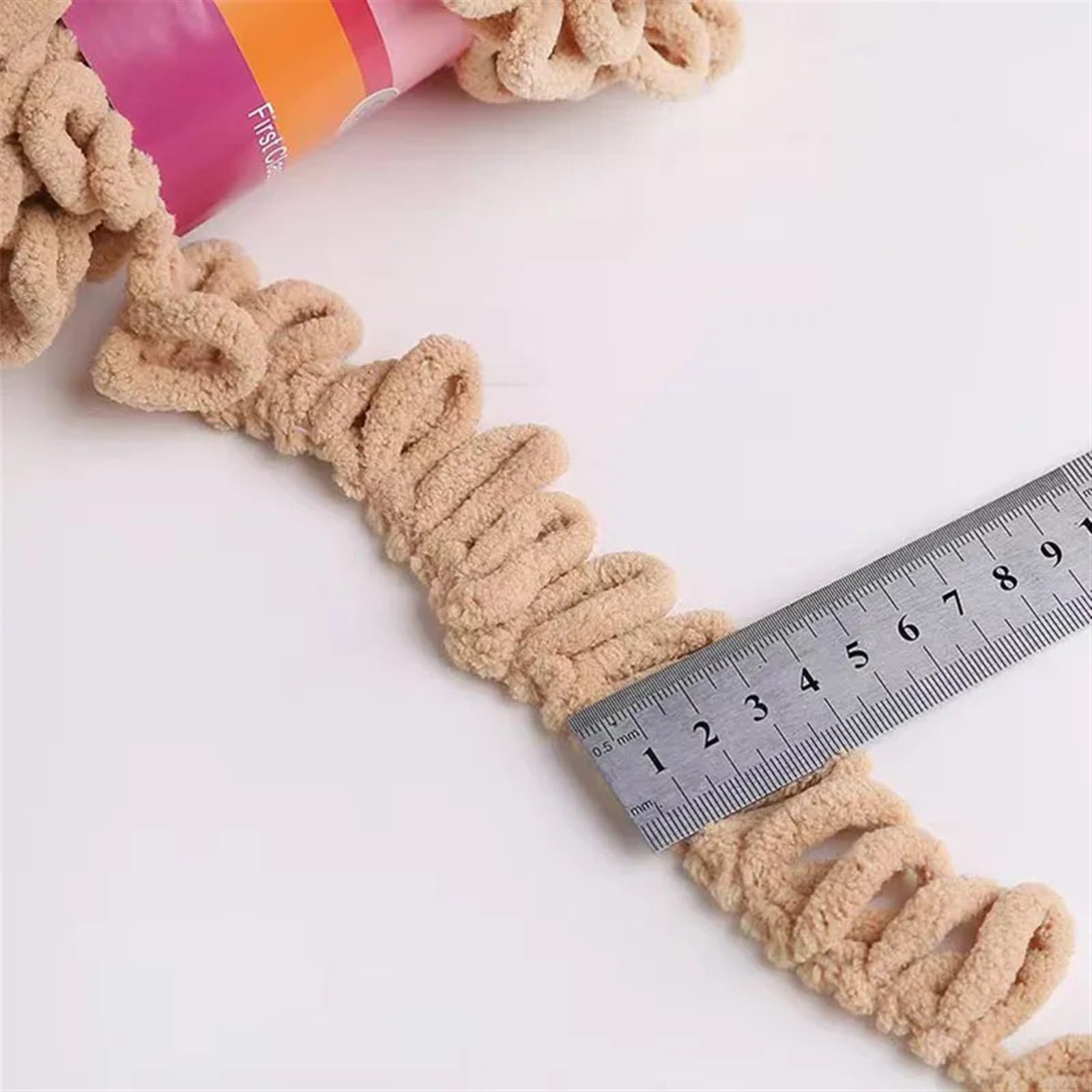 Fil de Boucle Doigt en Polyester, 2 pièces 100 g/Rouleau Boucles gonflées, Gros Fil Chenille tissé à la Main, Fils épais for Tapis Couverture au Crochet(Color s)